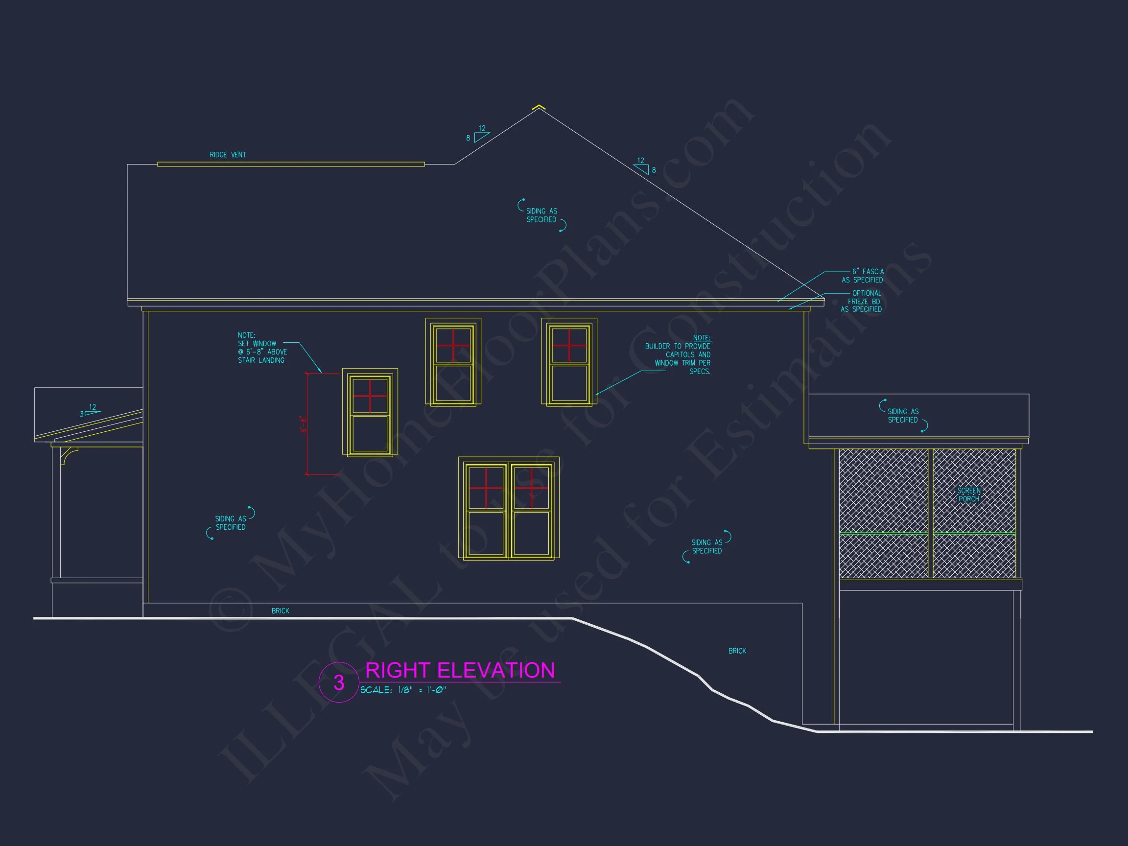 3-Story Craftsman house Plans with Blueprint & CAD Designs