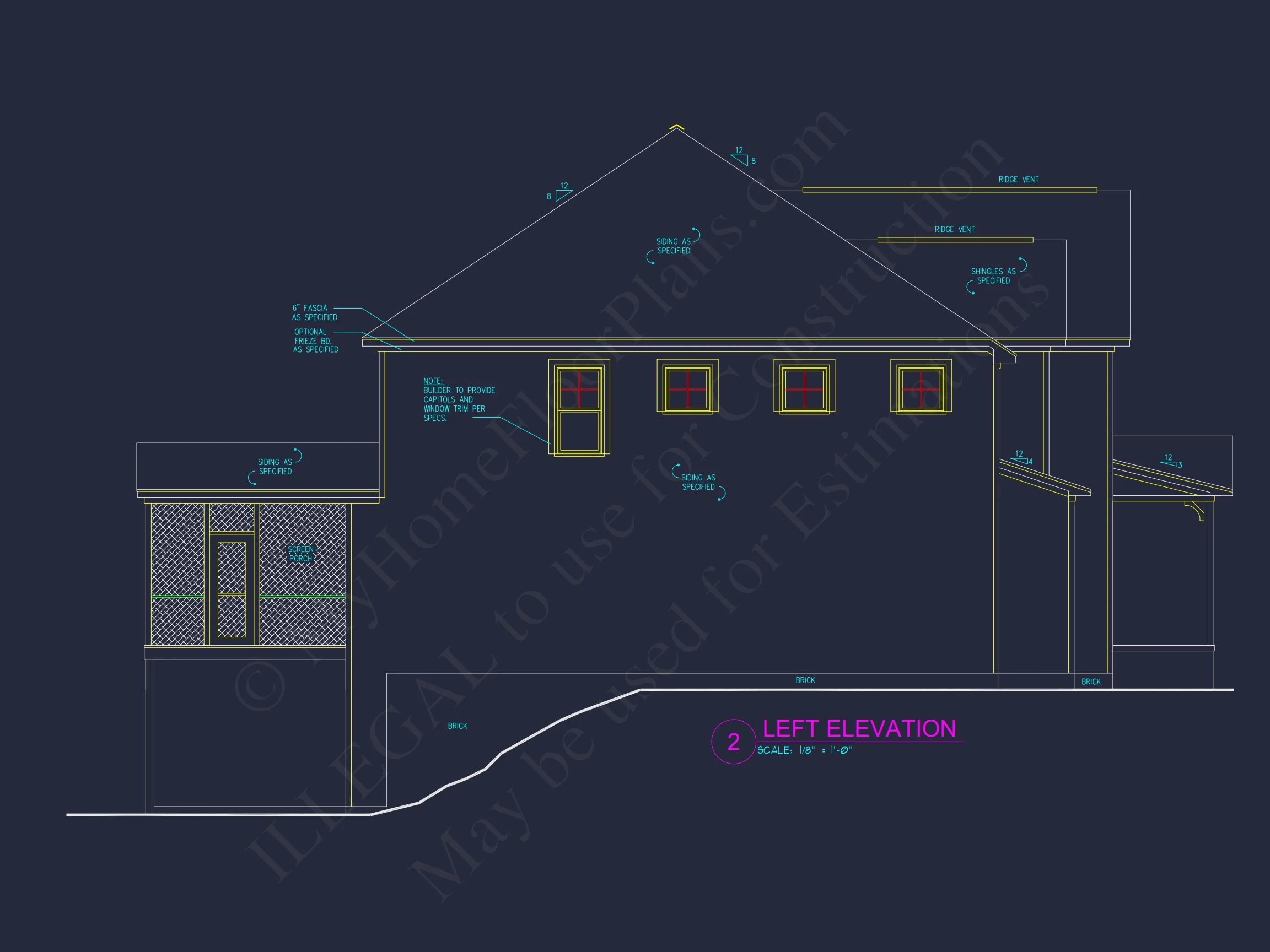 3-Story Craftsman house Plans with Blueprint & CAD Designs