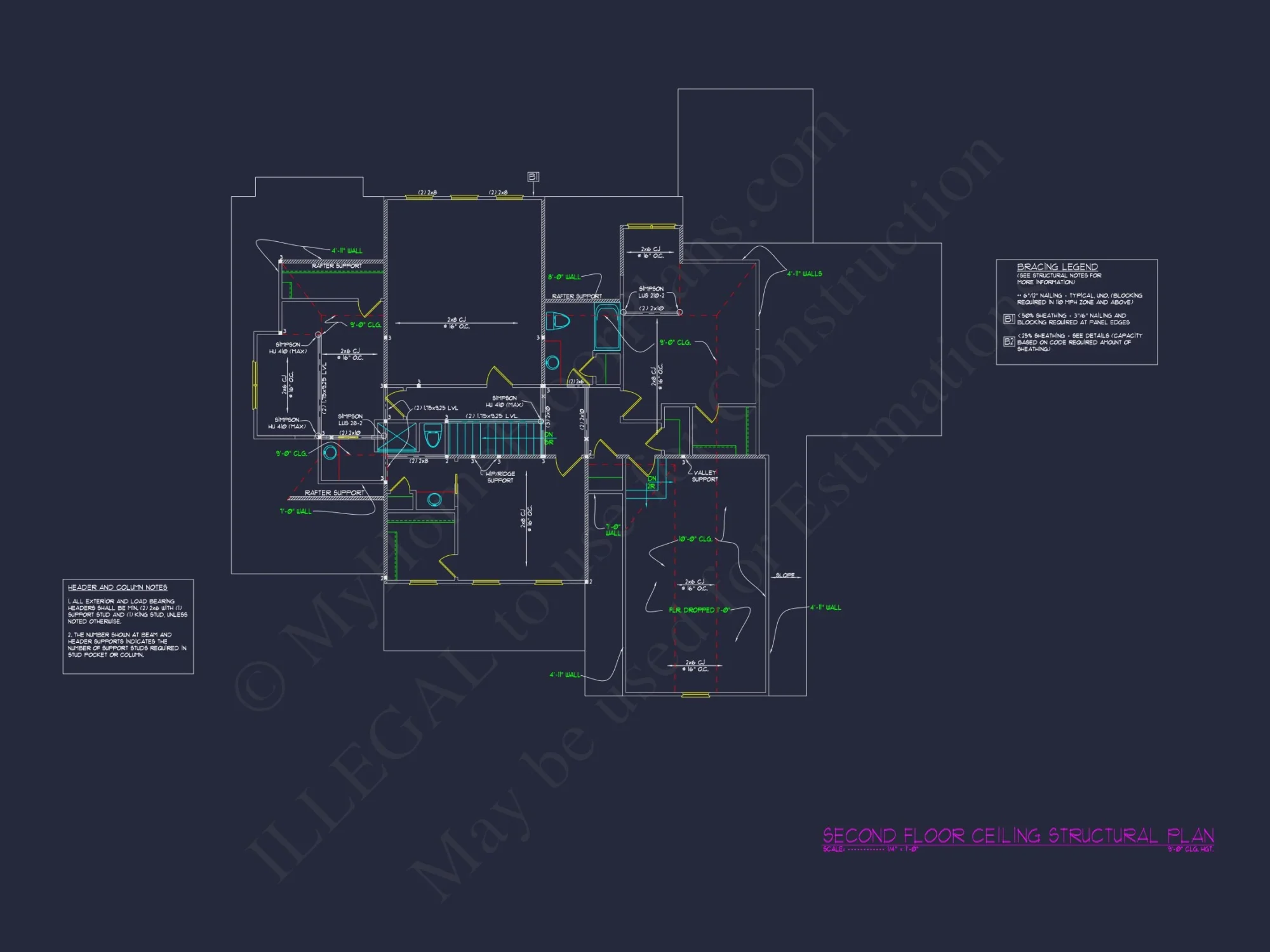 Modern house Plan with CAD Designs, Blueprint & Two Floors