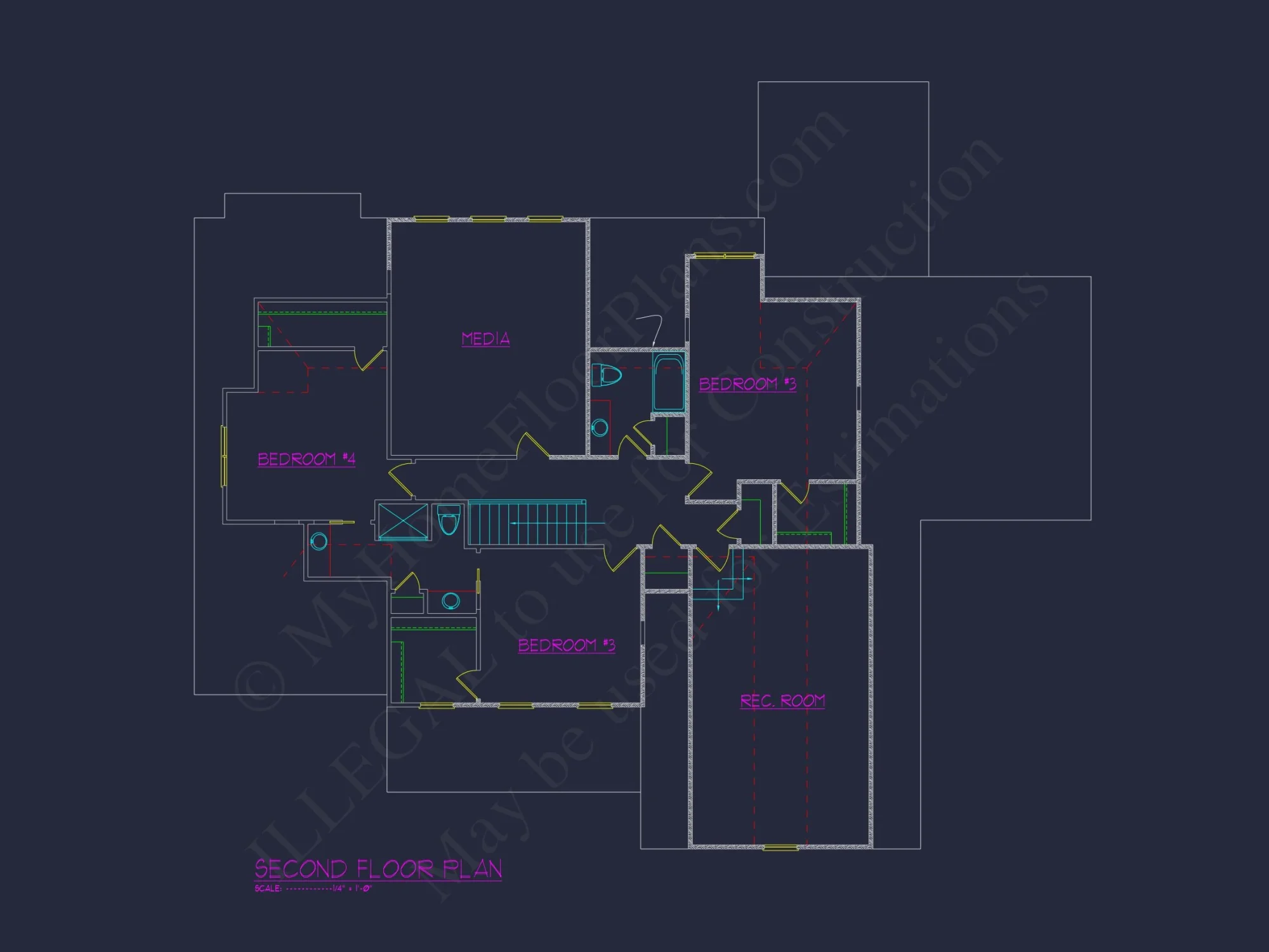 Modern house Plan with CAD Designs, Blueprint & Two Floors