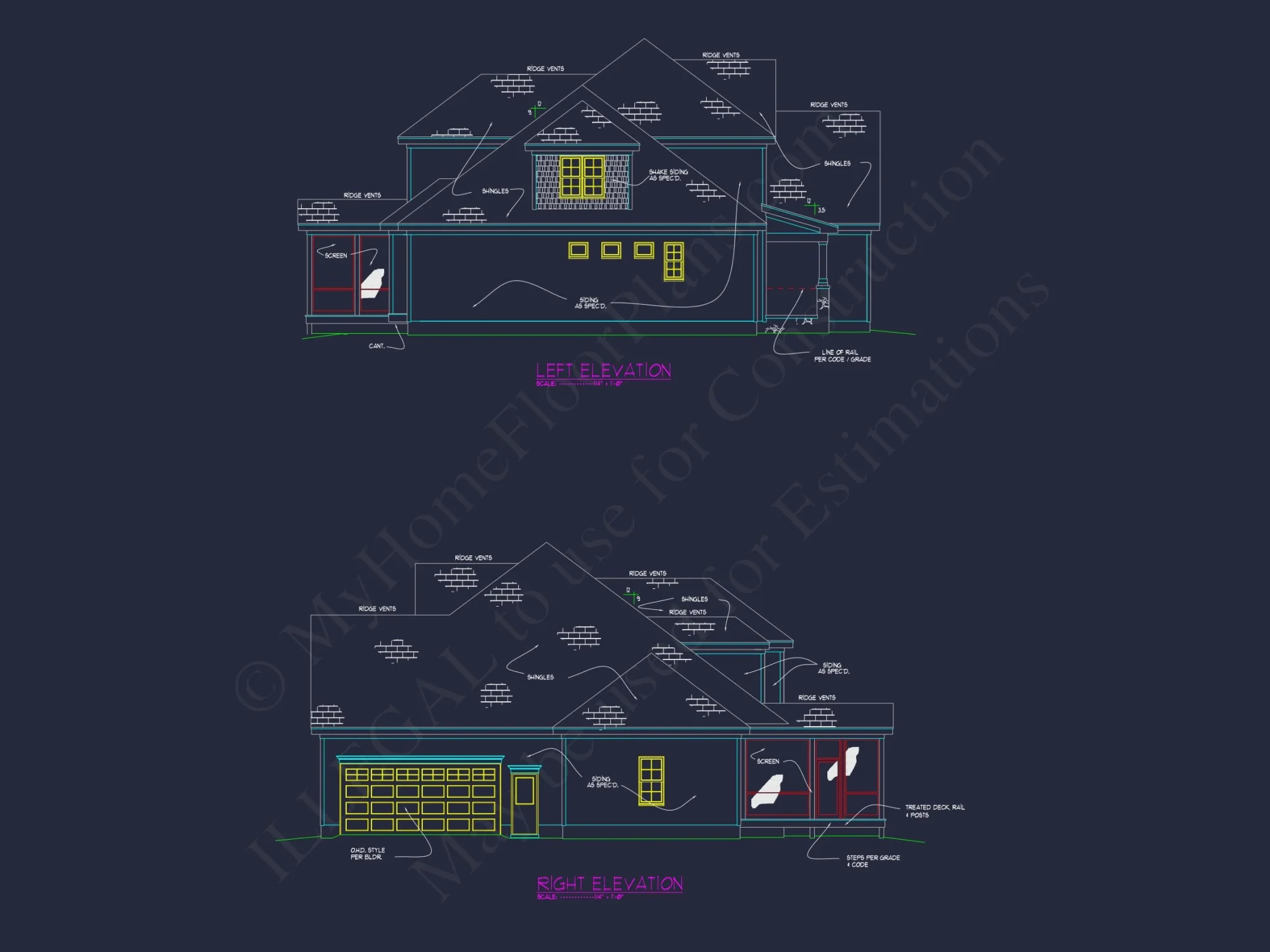 Modern house Plan with CAD Designs, Blueprint & Two Floors