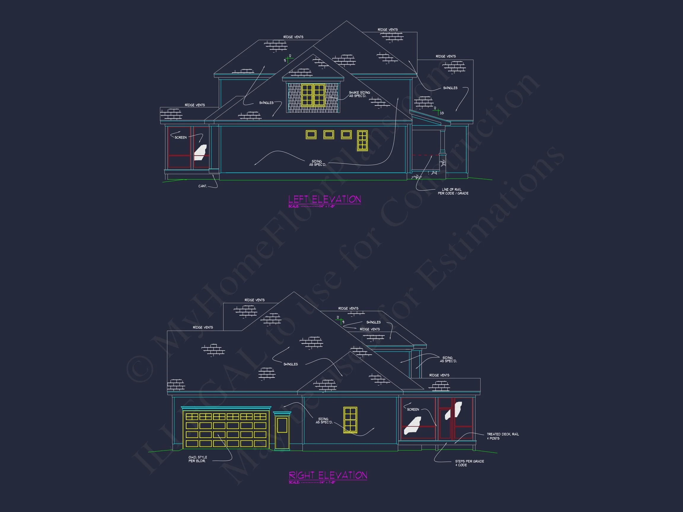 13-1104 HOUSE PLAN - Modern House Plan with CAD Designs, Blueprint & Two Floors 4 Modern house Plan with CAD Designs, Blueprint & Two Floors