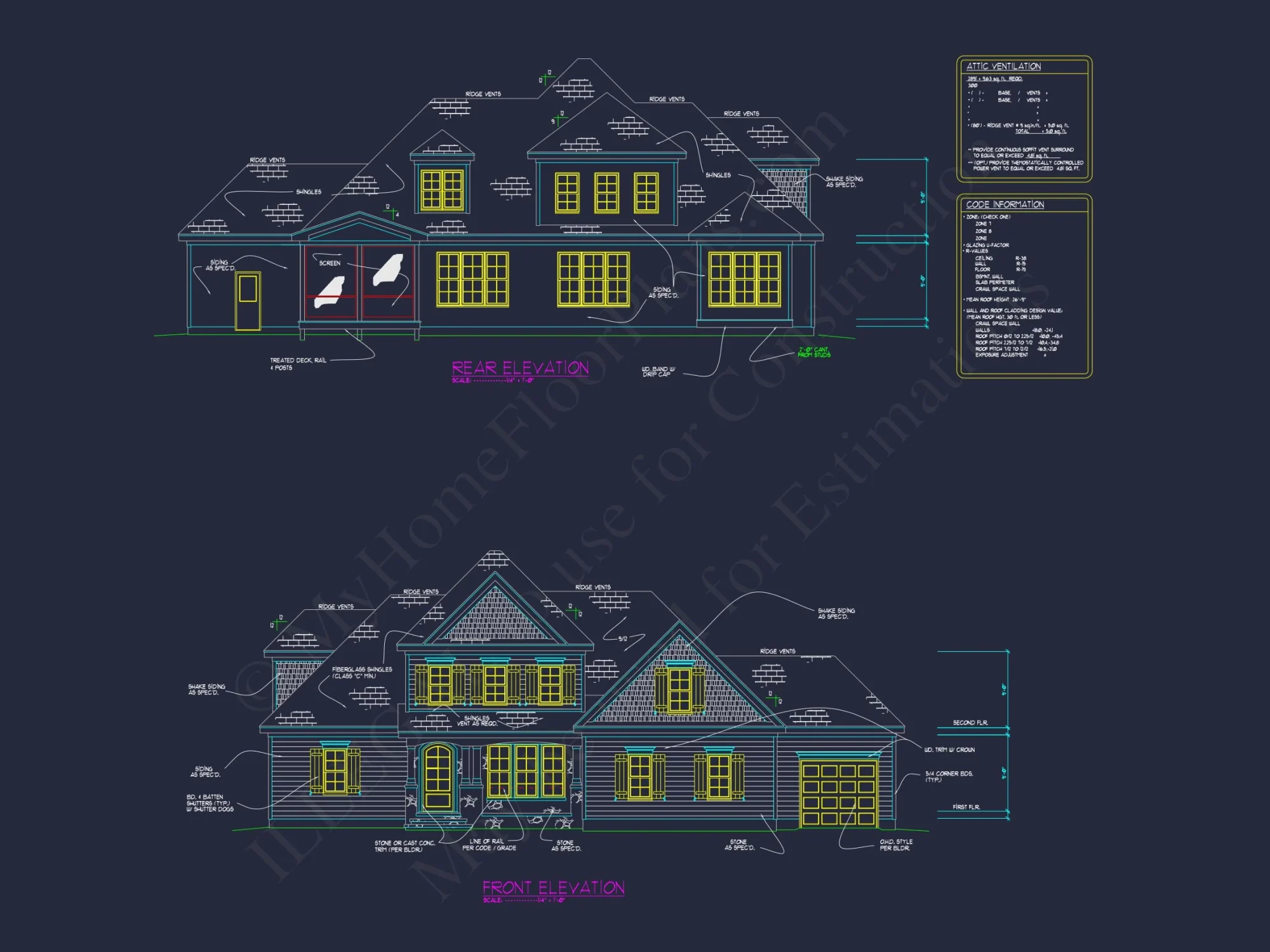 Modern house Plan with CAD Designs, Blueprint & Two Floors