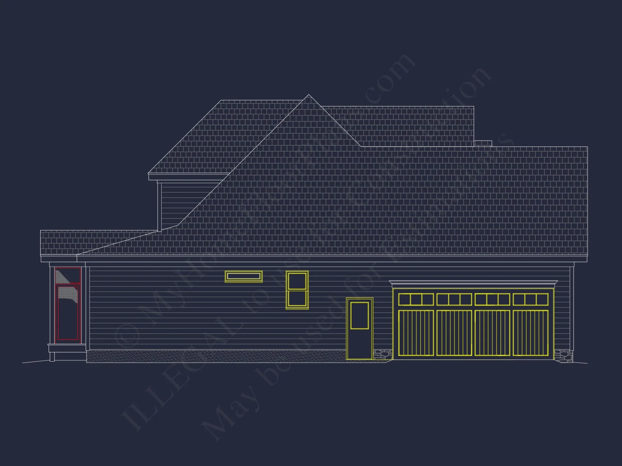 Modern Floor Plan with CAD Design Featuring 2-Story 4-Bedroom house