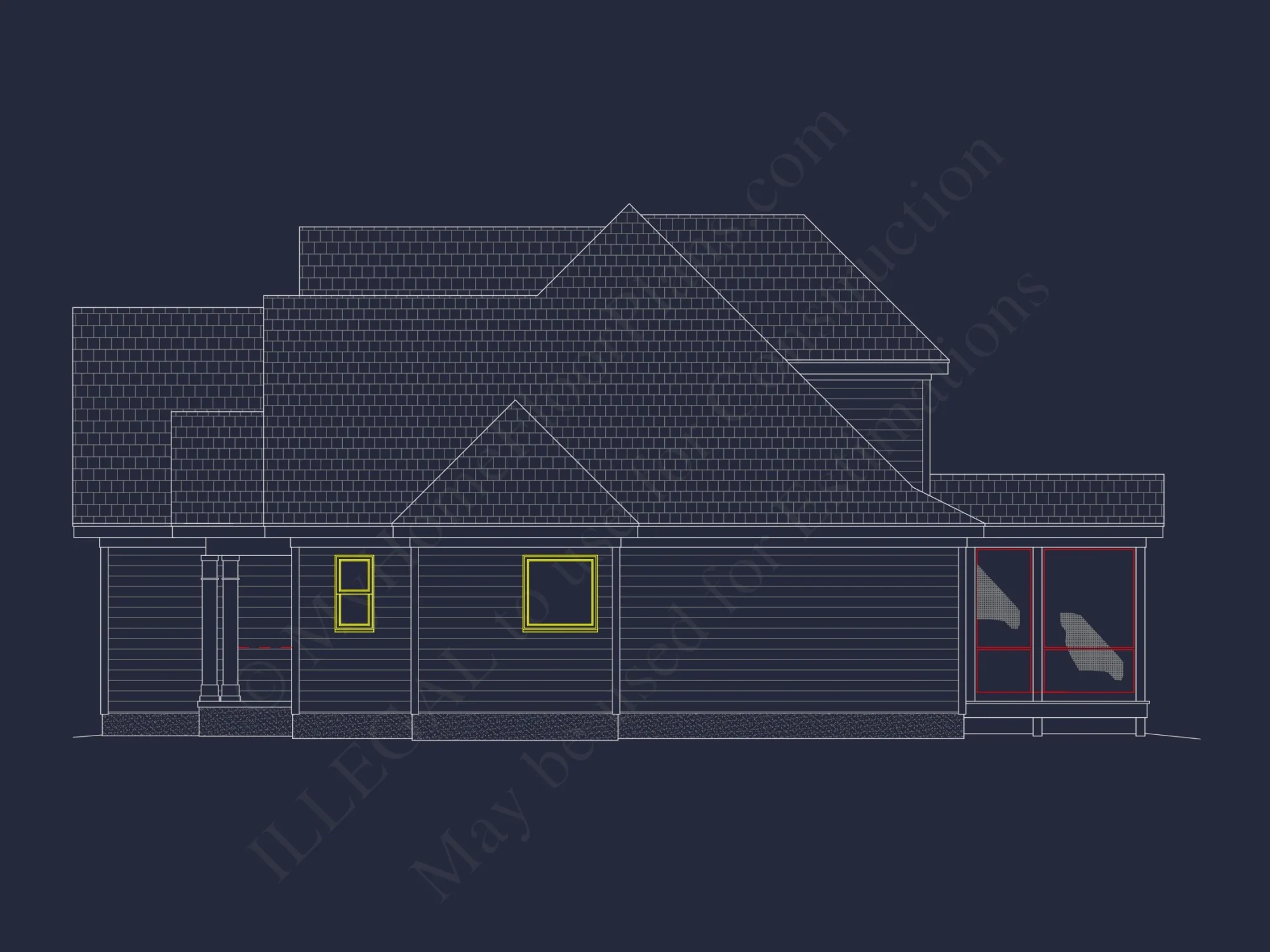 Modern Floor Plan with CAD Design Featuring 2-Story 4-Bedroom house