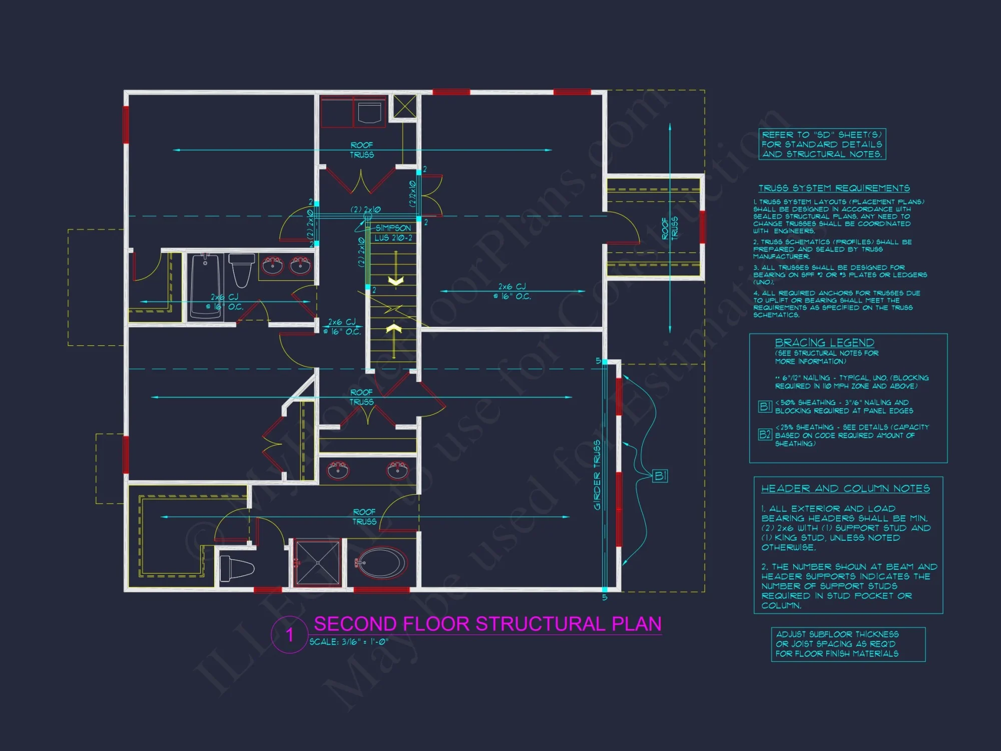 Classic Suburban house Plan with 3 Stories and CAD Designs