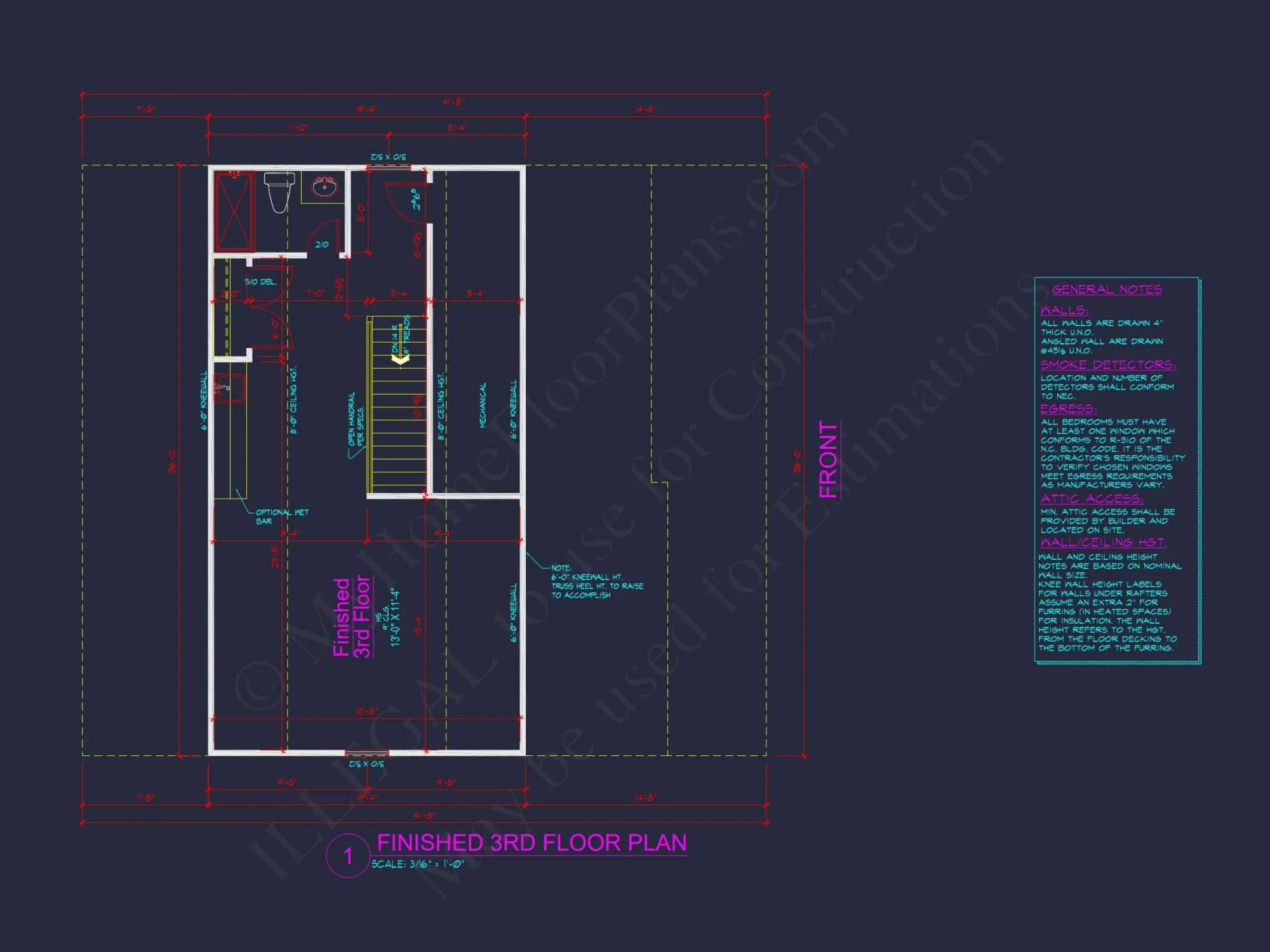 Classic Suburban house Plan with 3 Stories and CAD Designs