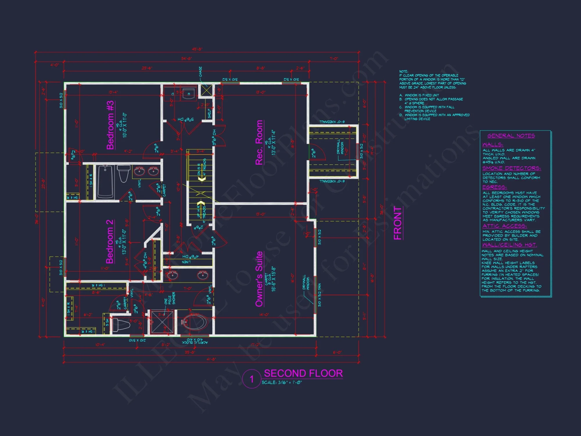 Classic Suburban house Plan with 3 Stories and CAD Designs
