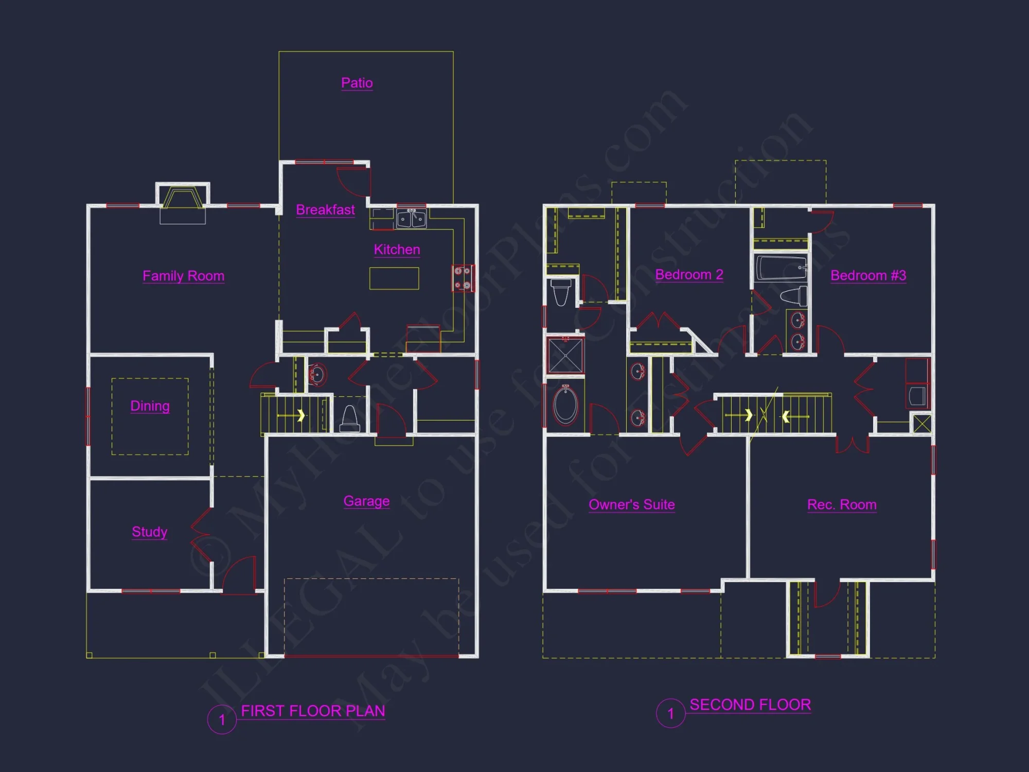 Classic Suburban house Plan with 3 Stories and CAD Designs