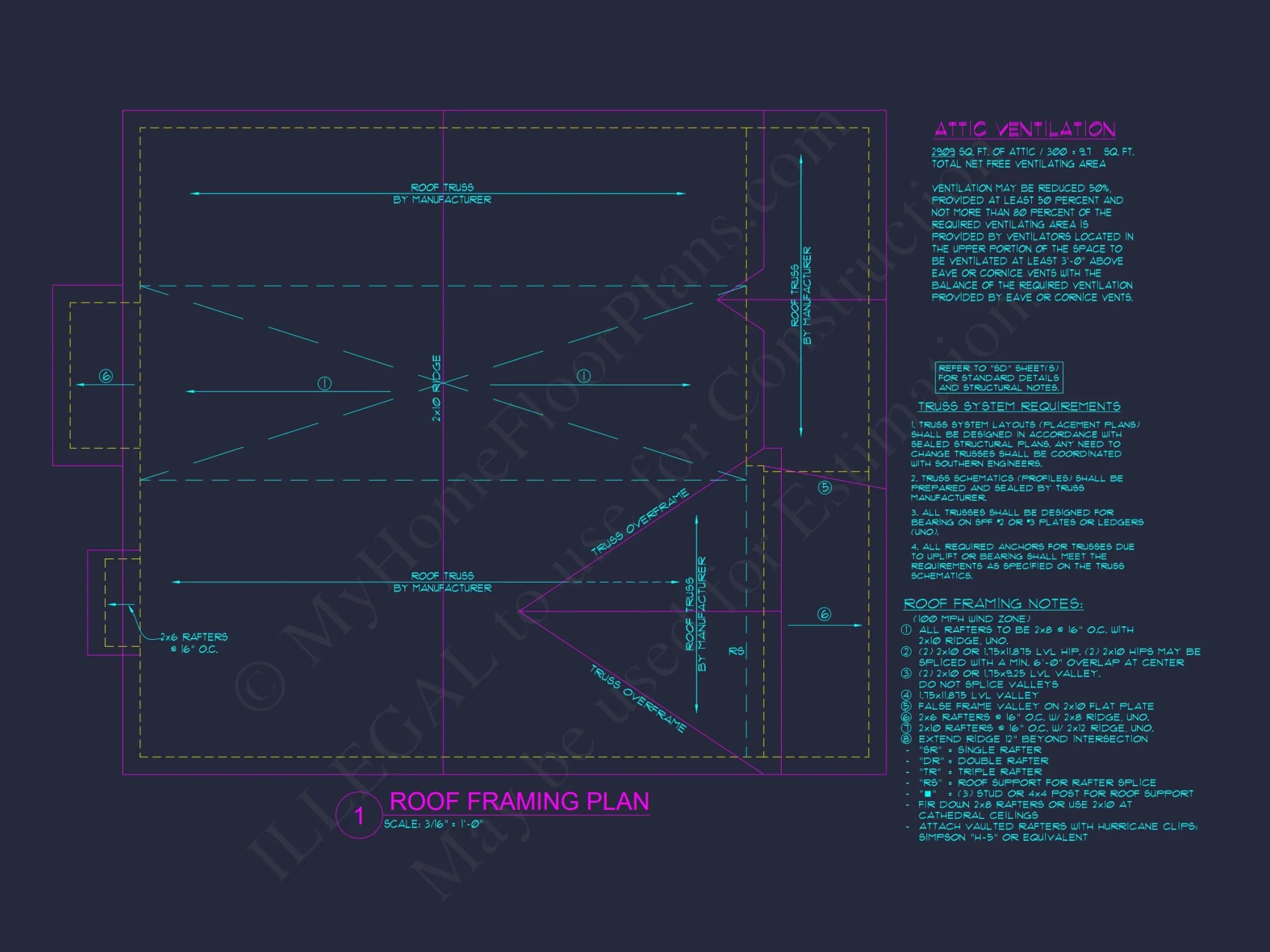 Traditional house Plan Blueprint with CAD Designs for Builders