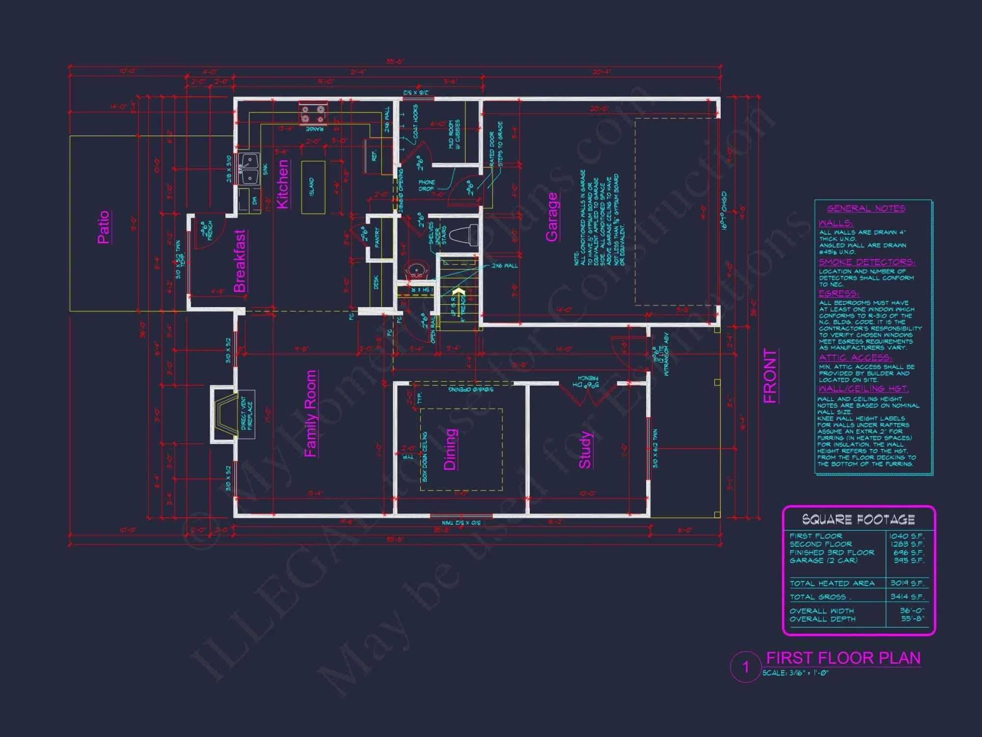 Traditional house Plan Blueprint with CAD Designs for Builders