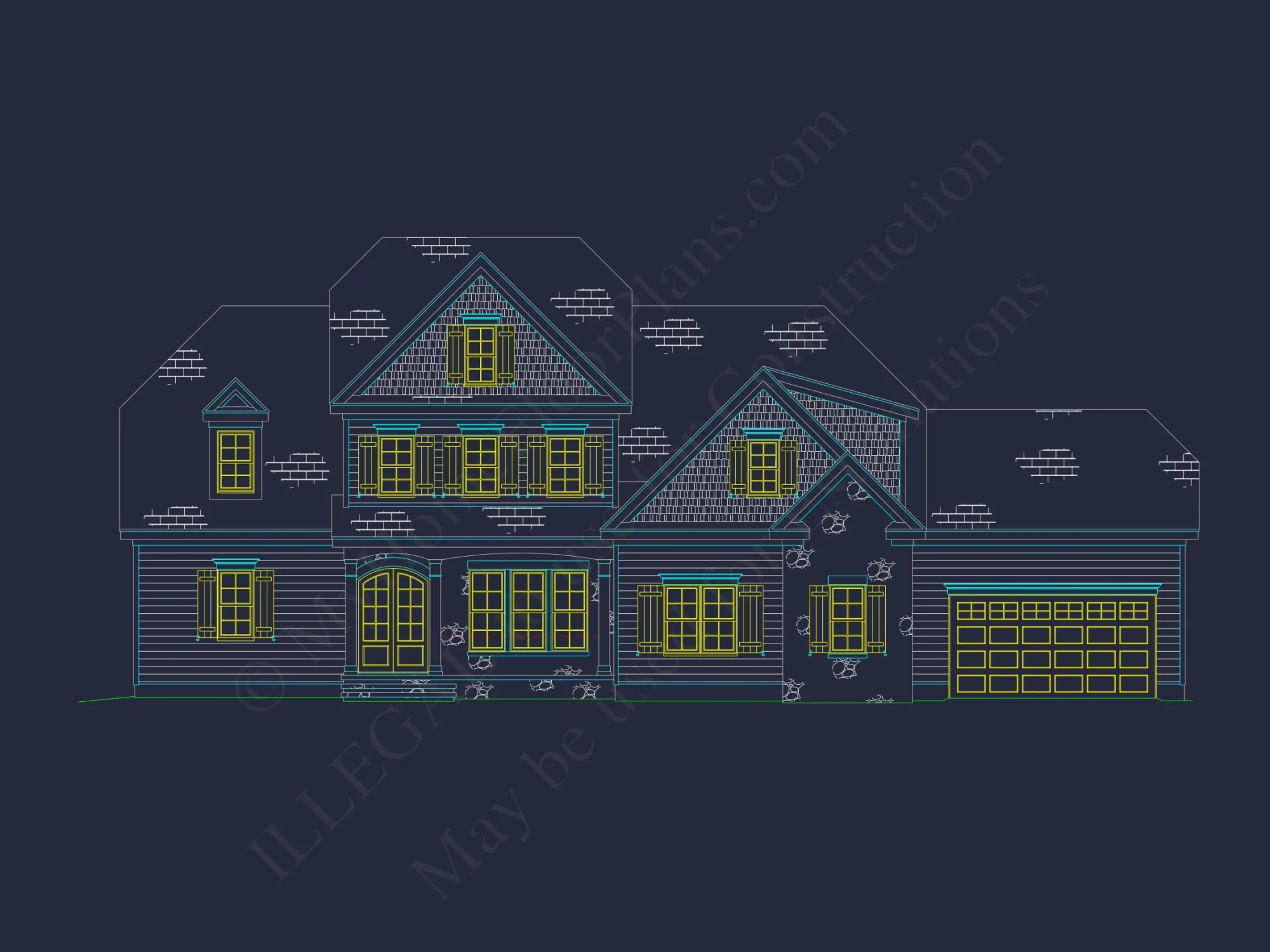 Craftsman house Plan with 2-Story Design, CAD Blueprint & Features