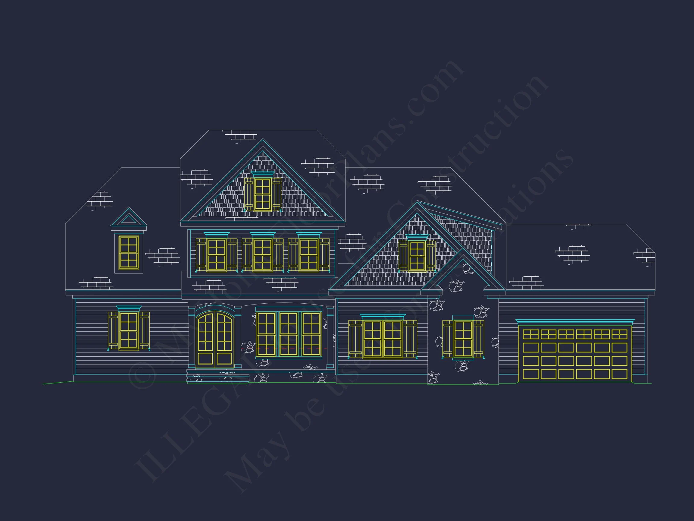 Craftsman house Plan with 2-Story Design, CAD Blueprint & Features