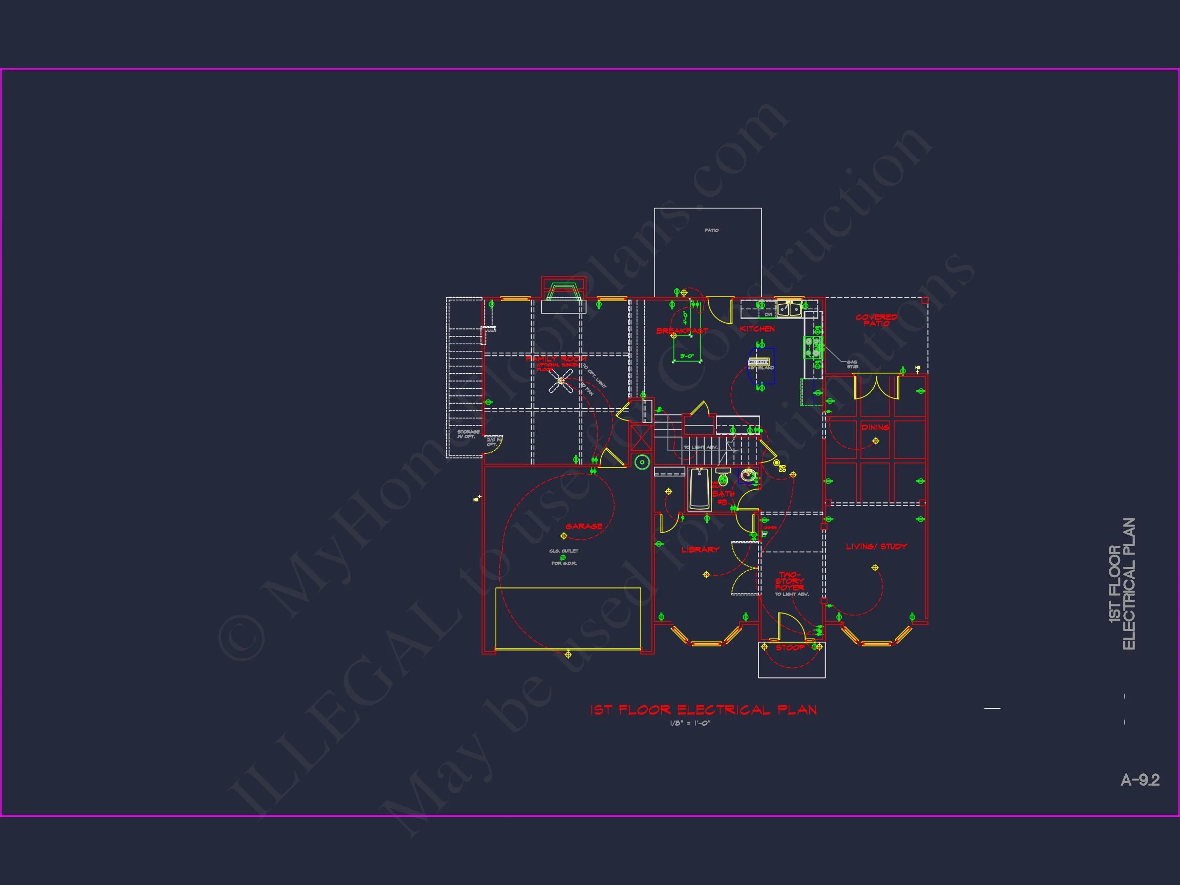 Elegant house Plan with Detailed CAD Blueprint Designs