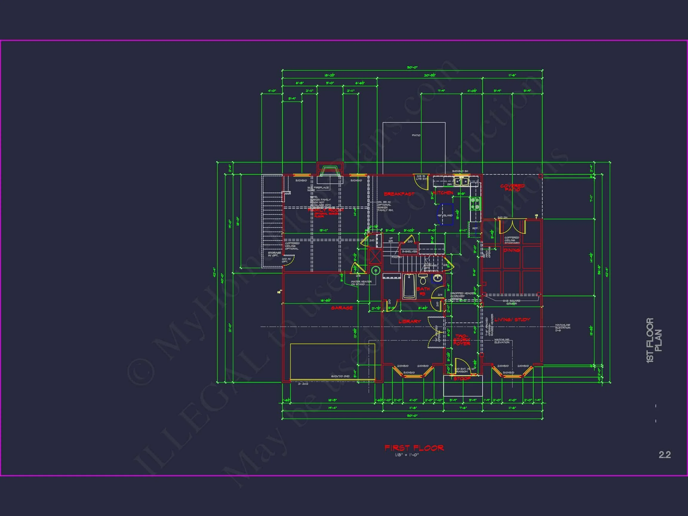 Elegant house Plan with Detailed CAD Blueprint Designs