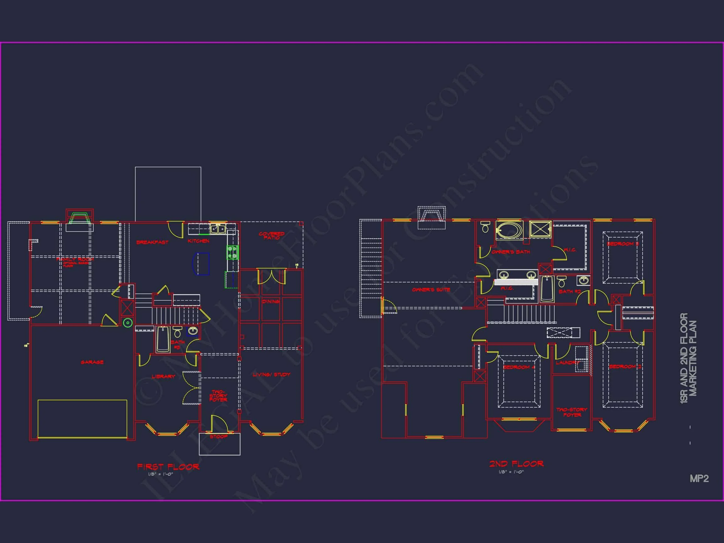 Elegant house Plan with Detailed CAD Blueprint Designs
