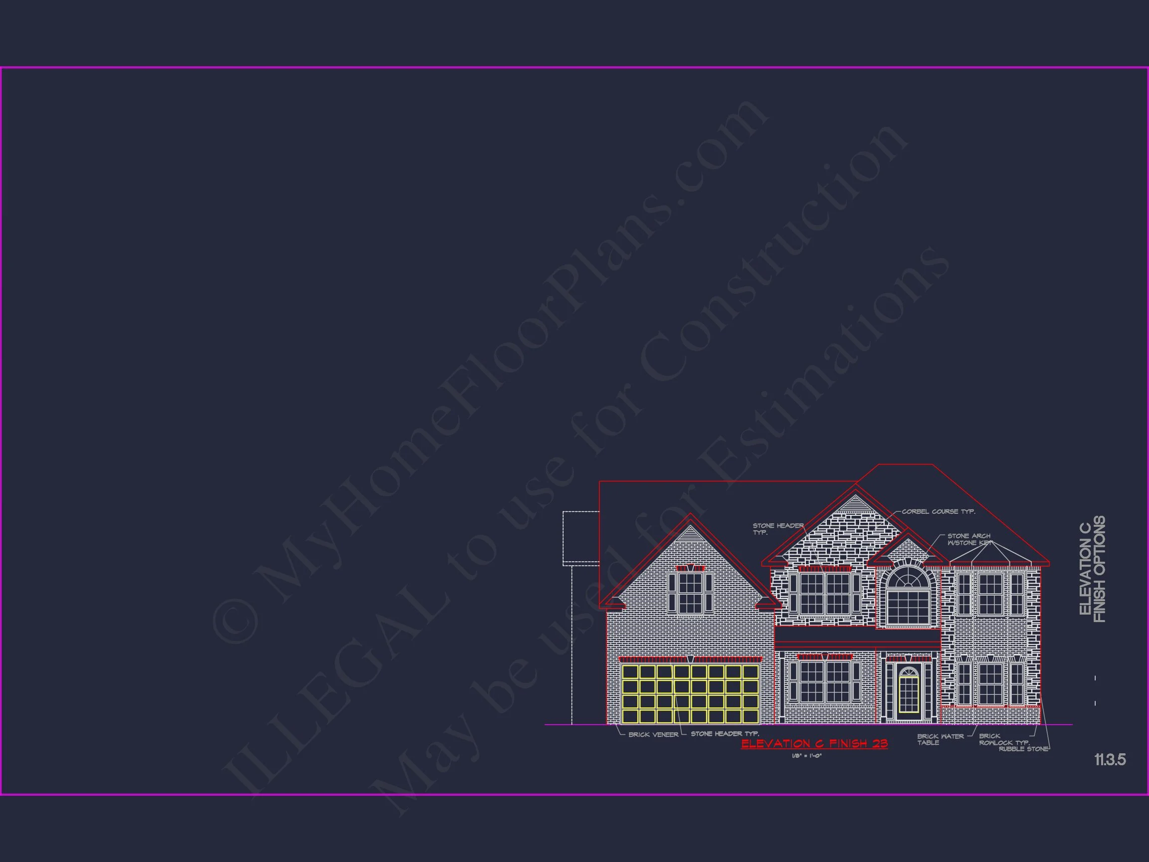 Elegant house Plan with Detailed CAD Blueprint Designs