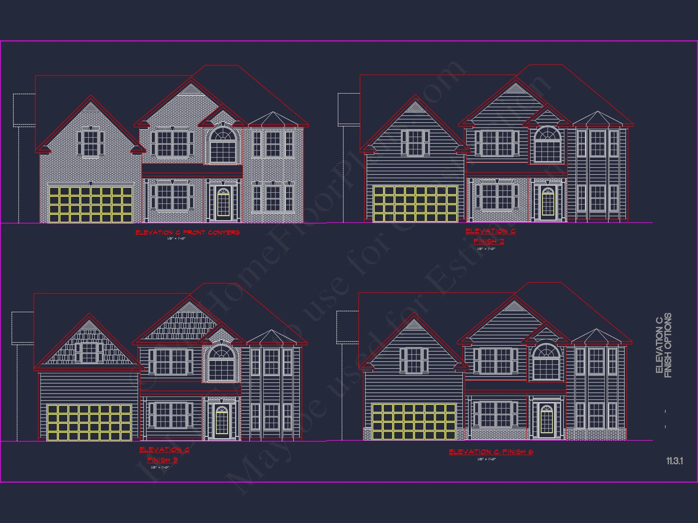 Elegant house Plan with Detailed CAD Blueprint Designs