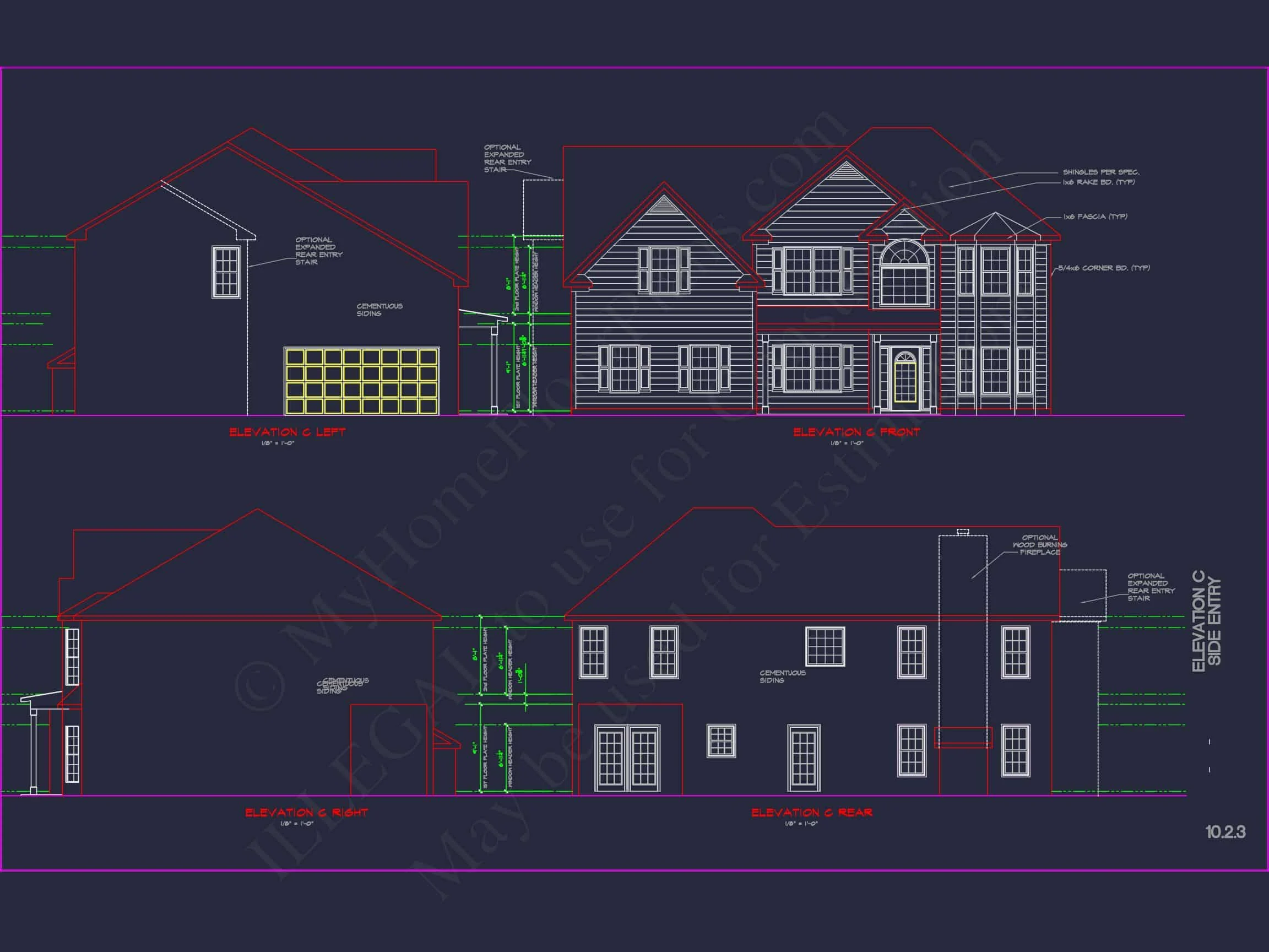 Elegant house Plan with Detailed CAD Blueprint Designs