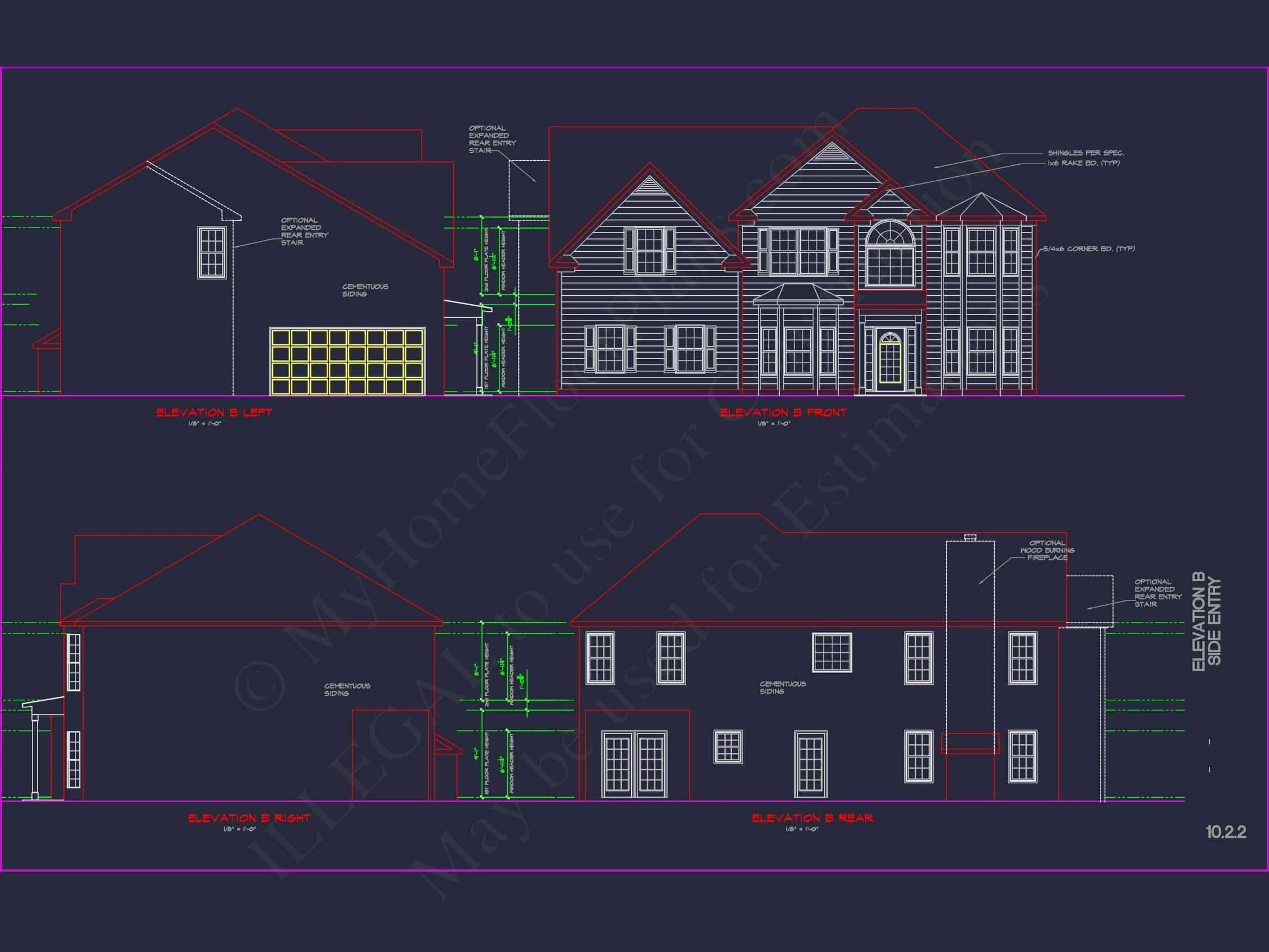 Elegant house Plan with Detailed CAD Blueprint Designs