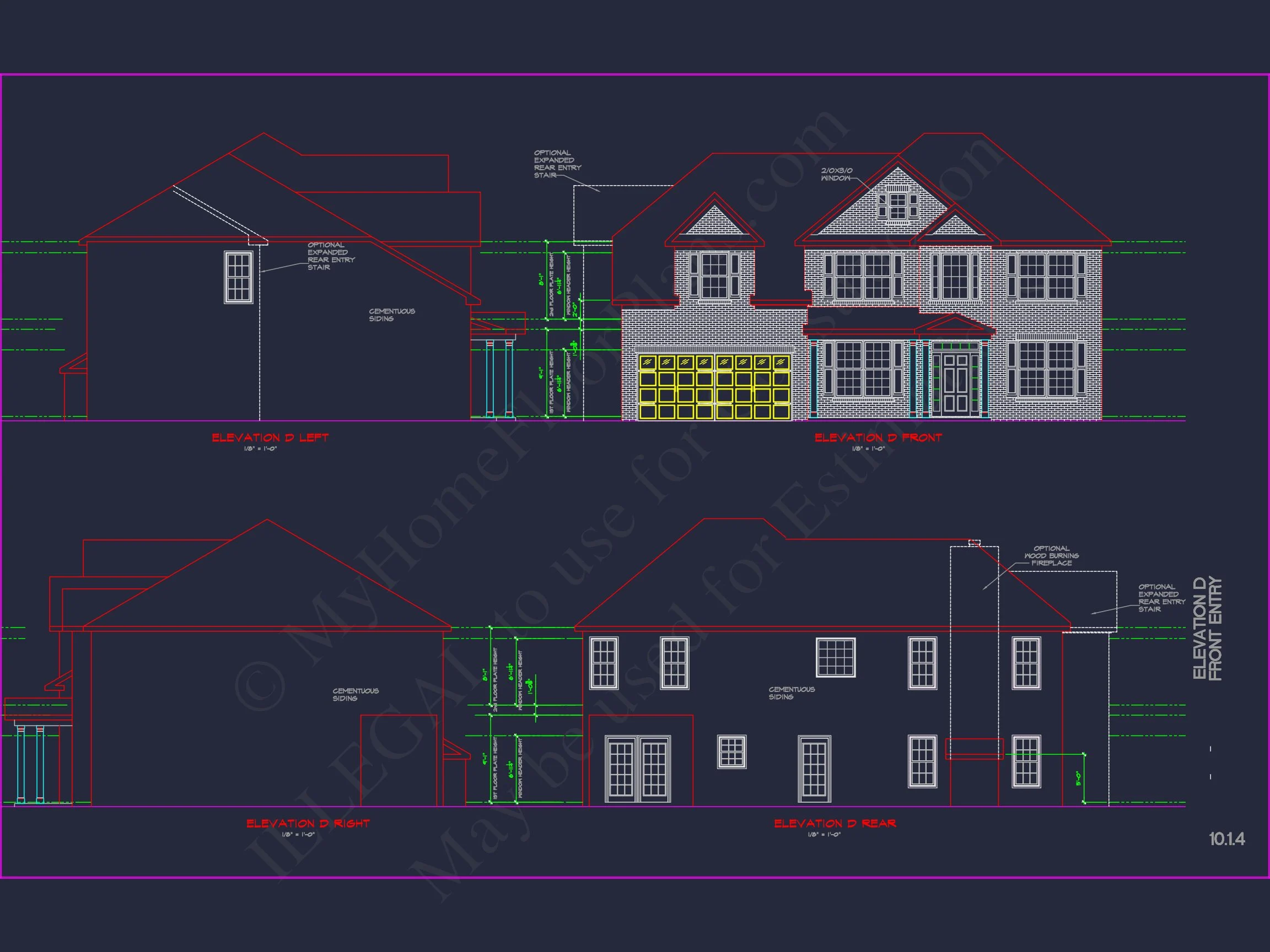 Elegant house Plan with Detailed CAD Blueprint Designs