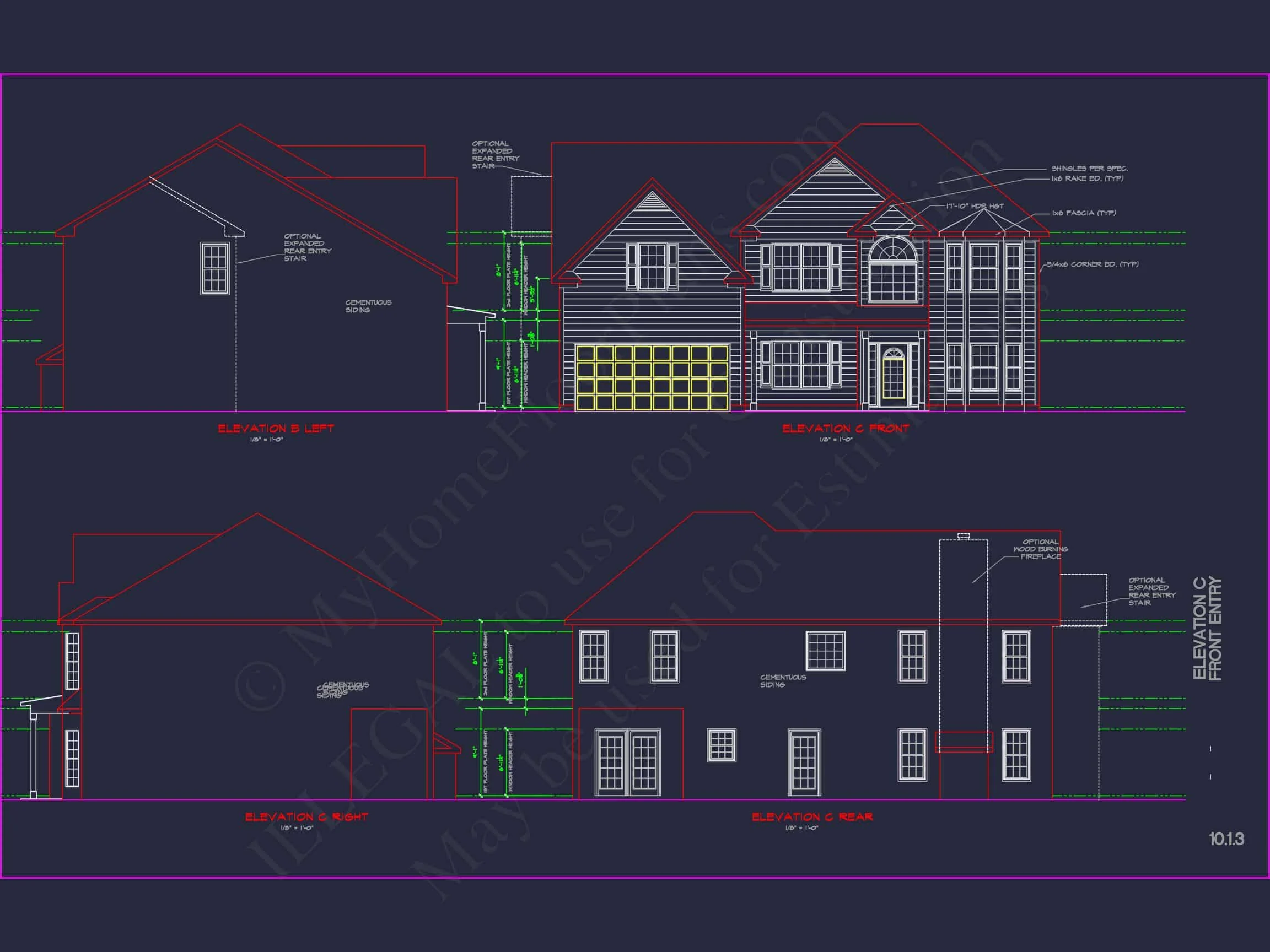 Elegant house Plan with Detailed CAD Blueprint Designs