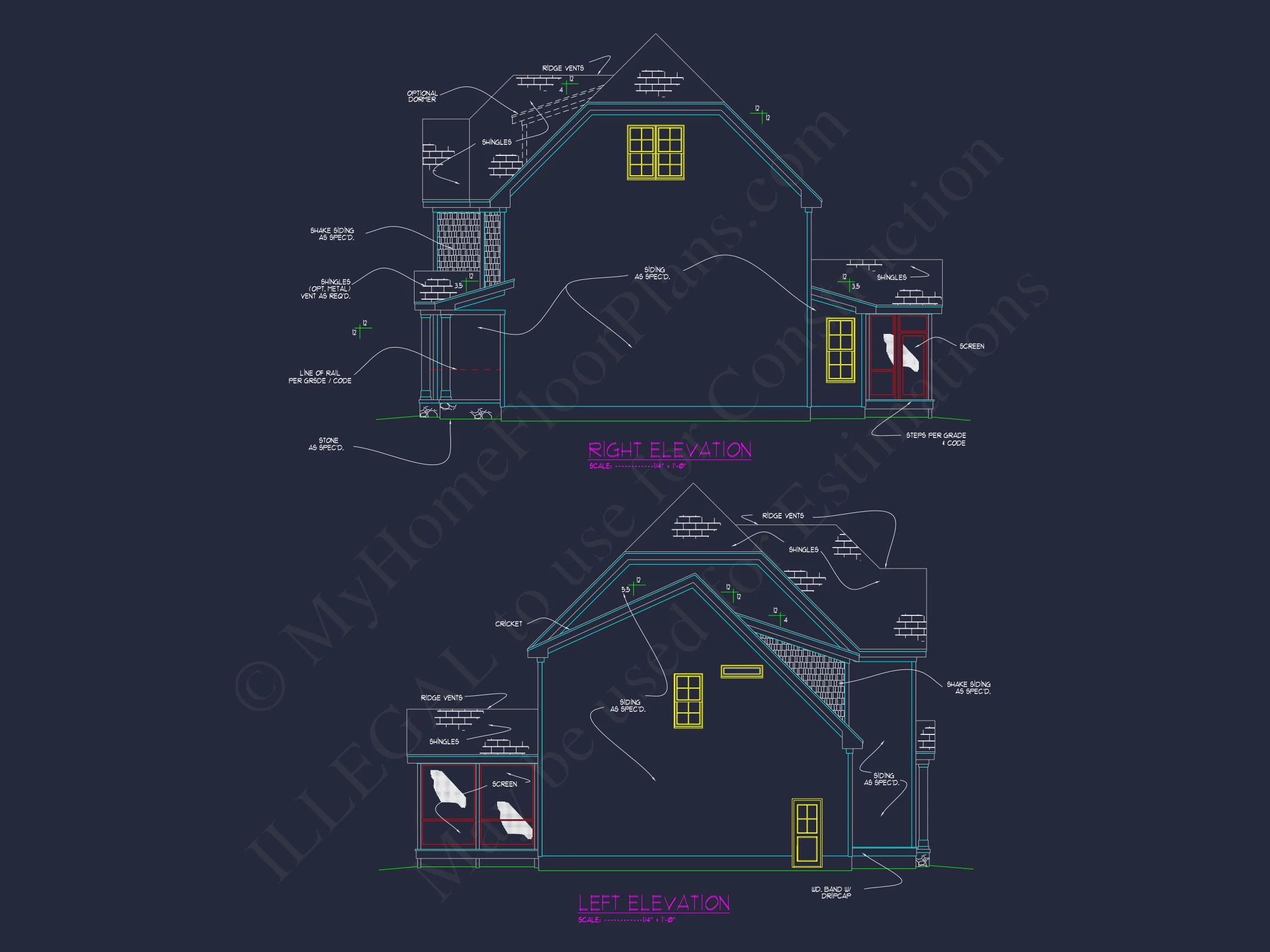 Colonial Craftsman house Plan Featuring 3 Floors & CAD Designs
