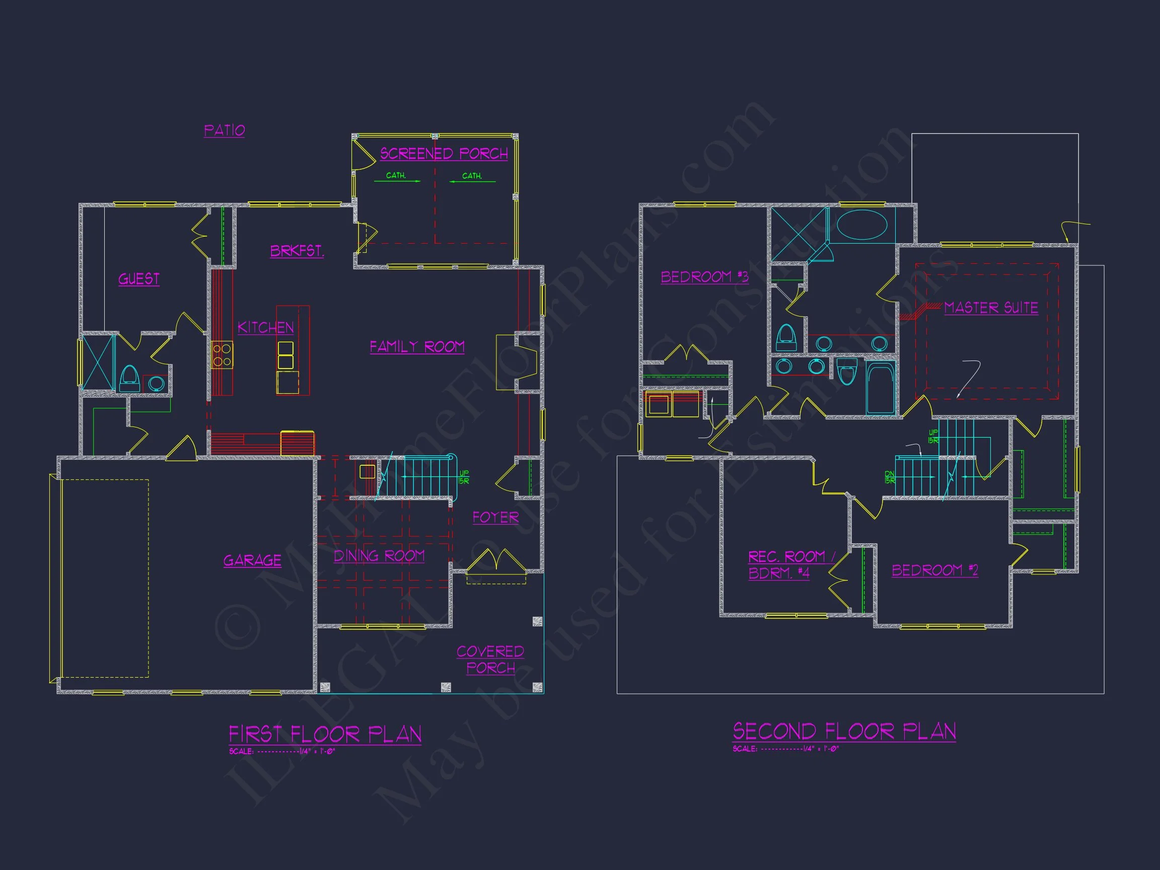 Stunning 3-Story house Plan with CAD Designs and Blueprints