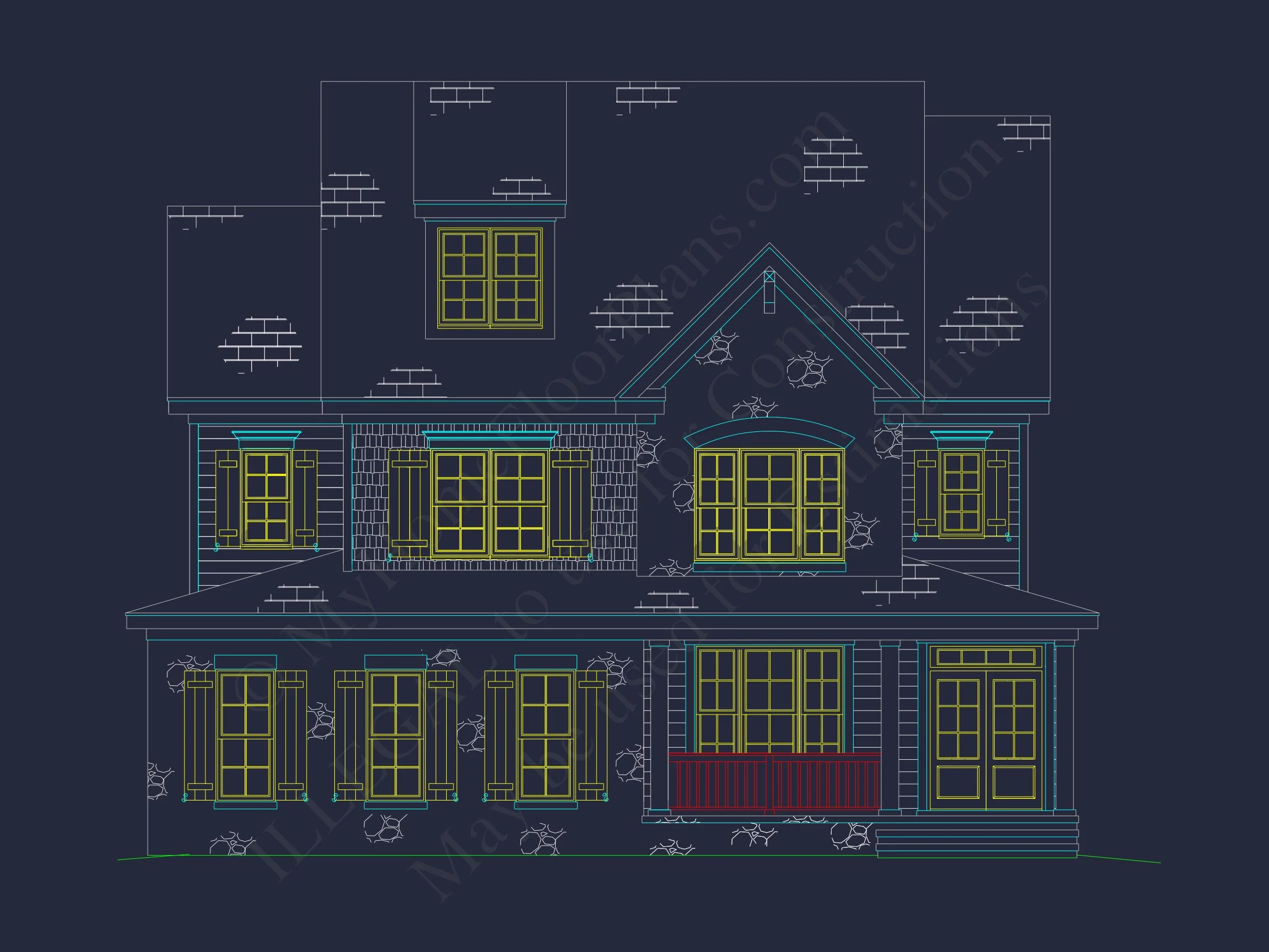 Stunning 3-Story house Plan with CAD Designs and Blueprints
