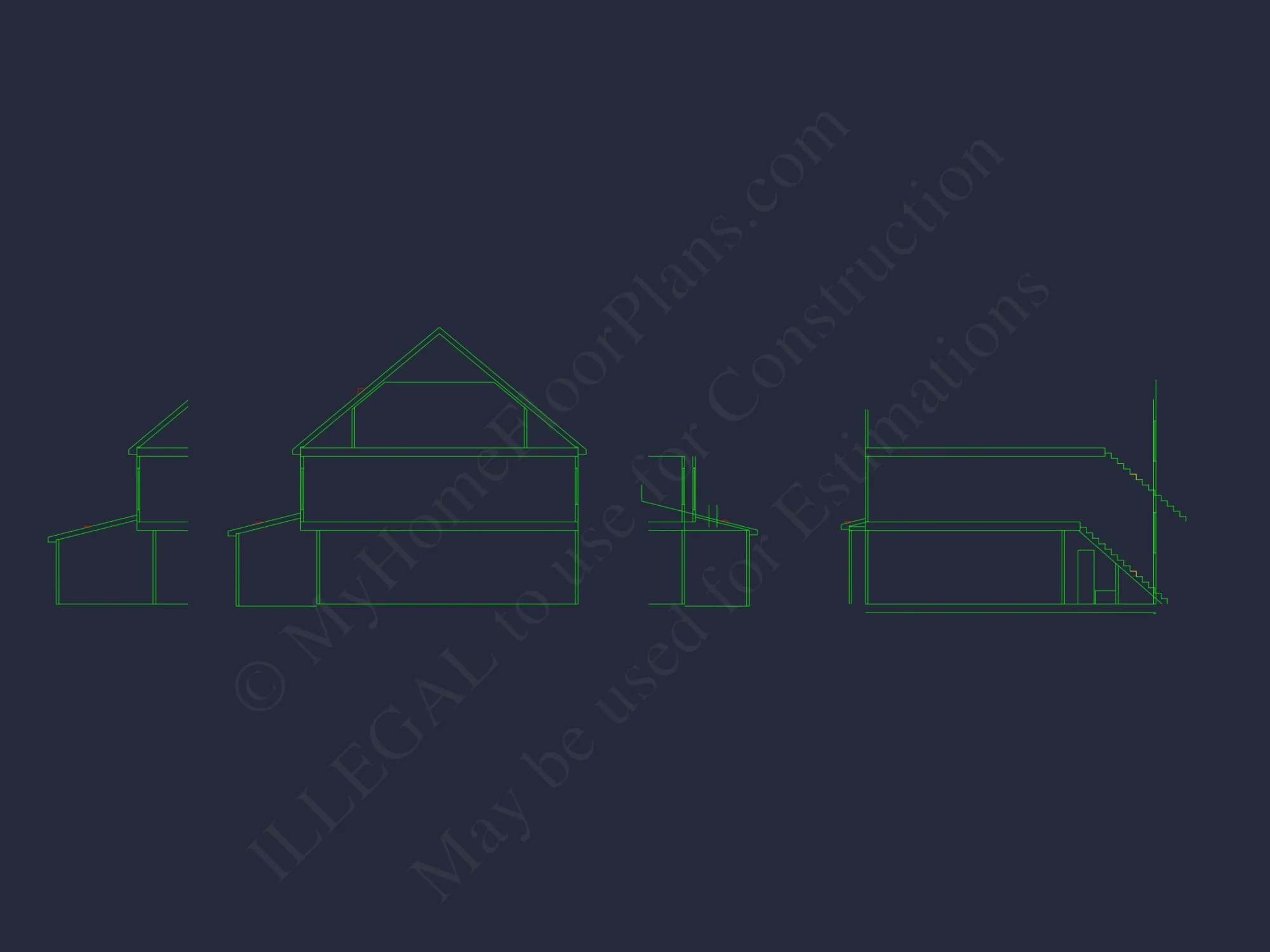Craftsman house Plan with 4 Bedrooms, 3 Baths, and CAD Designs