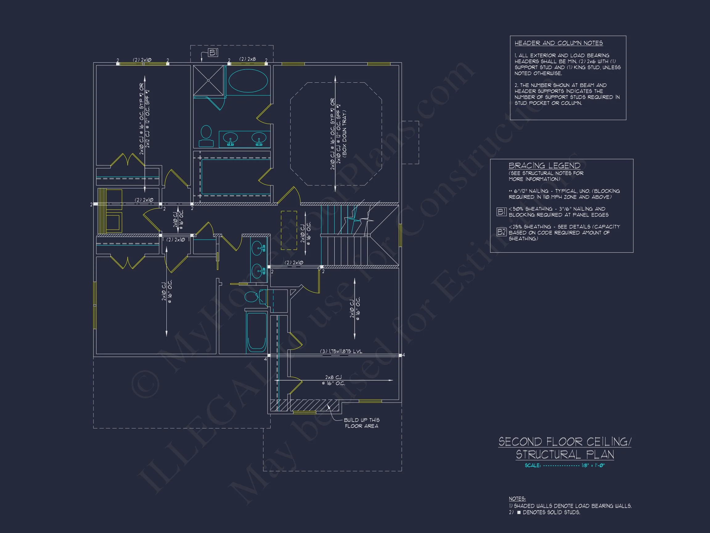 Craftsman house Plan with 4 Bedrooms, 3 Baths, and CAD Designs