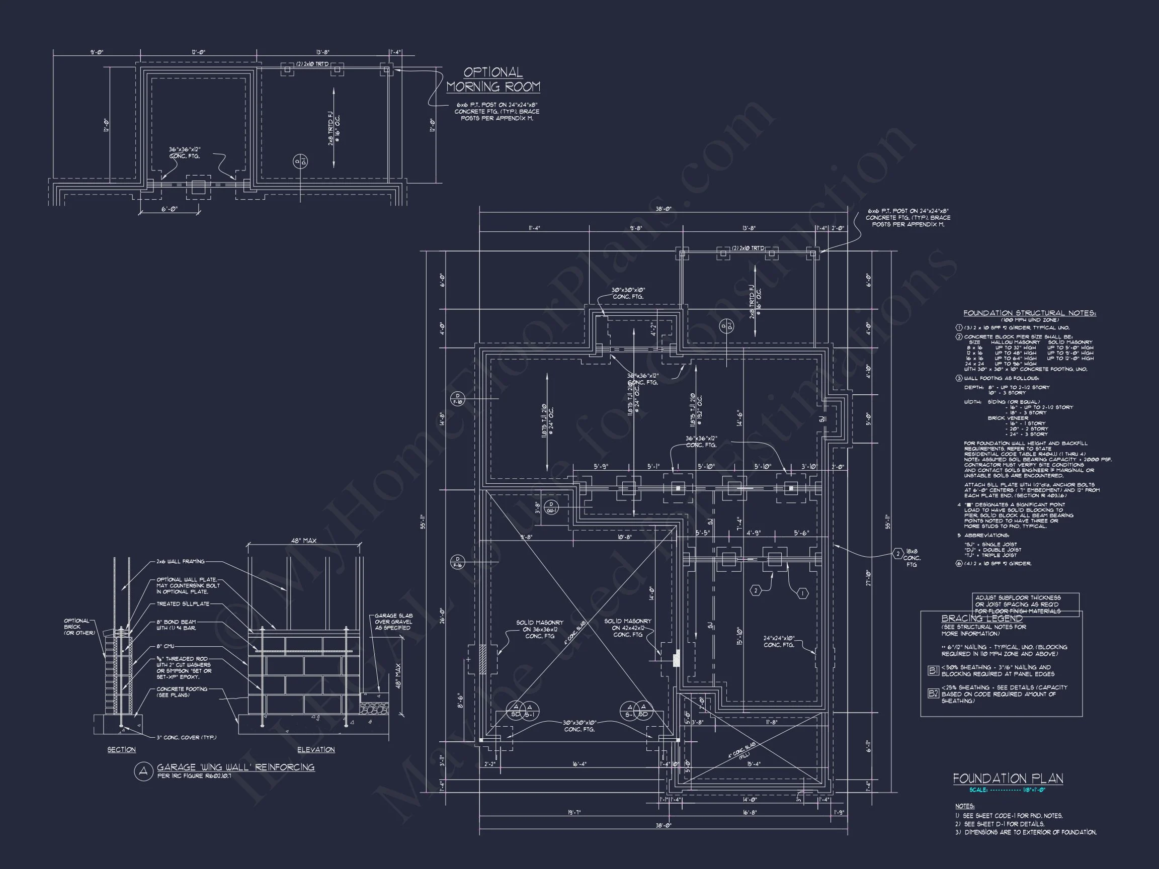 Craftsman house Plan with 4 Bedrooms, 3 Baths, and CAD Designs