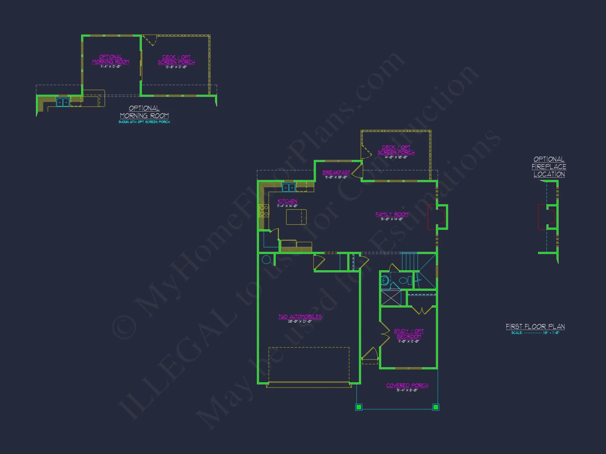 Craftsman house Plan with 4 Bedrooms, 3 Baths, and CAD Designs