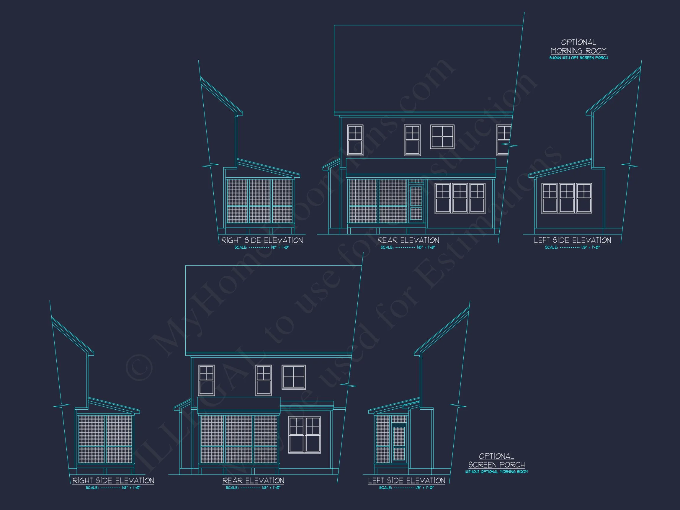 Craftsman house Plan with 4 Bedrooms, 3 Baths, and CAD Designs