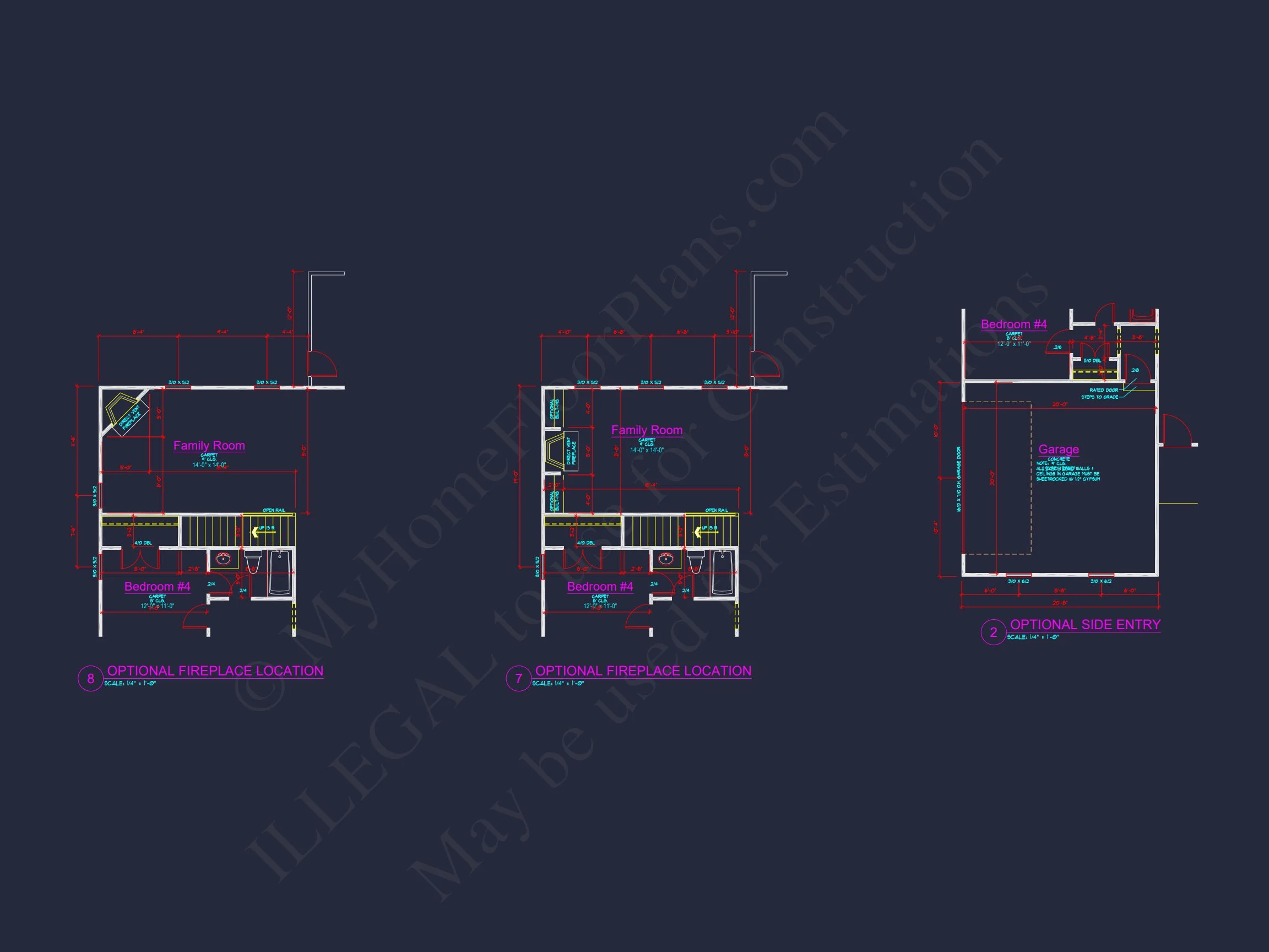 Modern Craftsman house Plan with 4 Bedrooms and CAD Designs