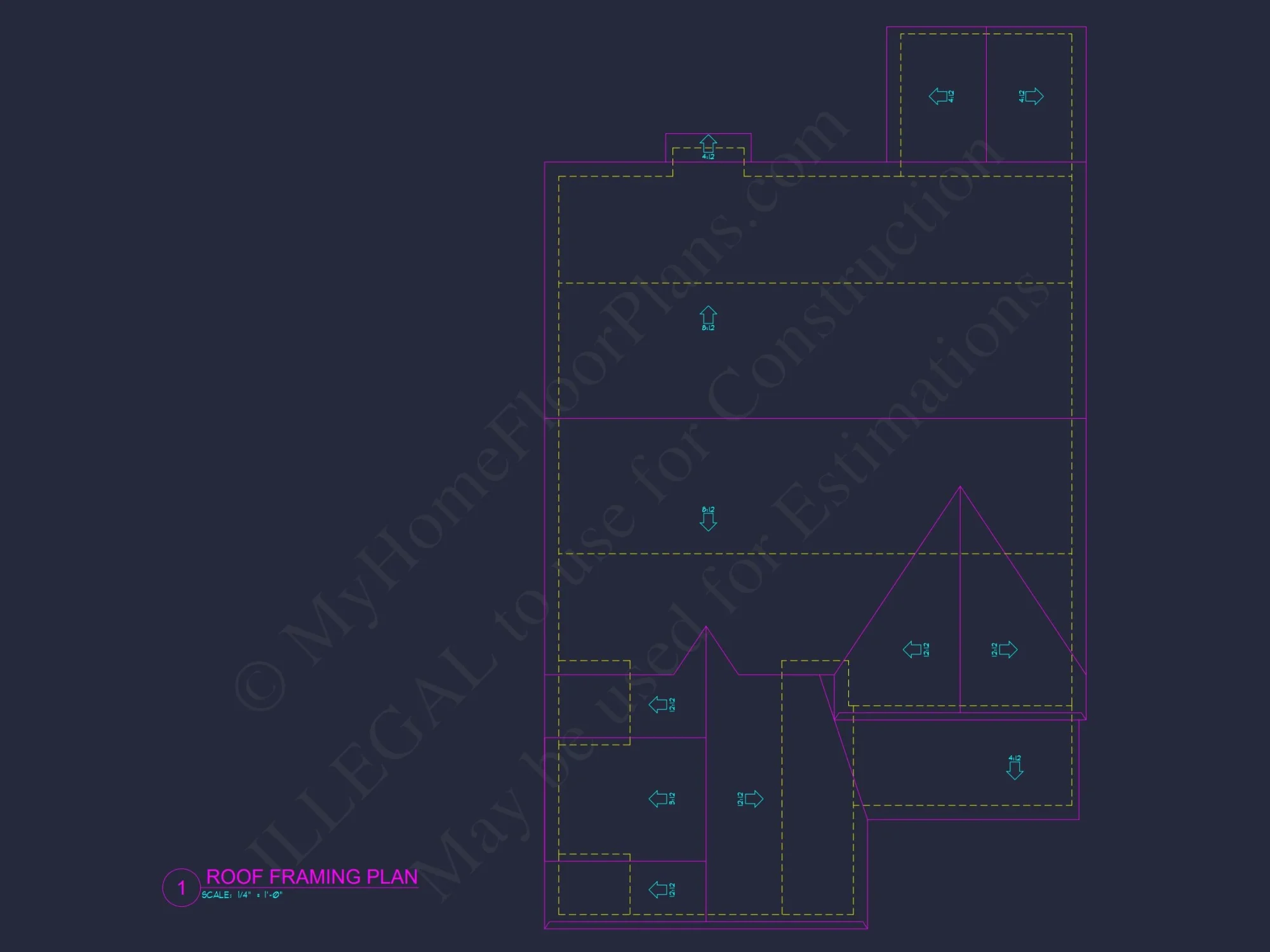 Modern Craftsman house Plan with 4 Bedrooms and CAD Designs