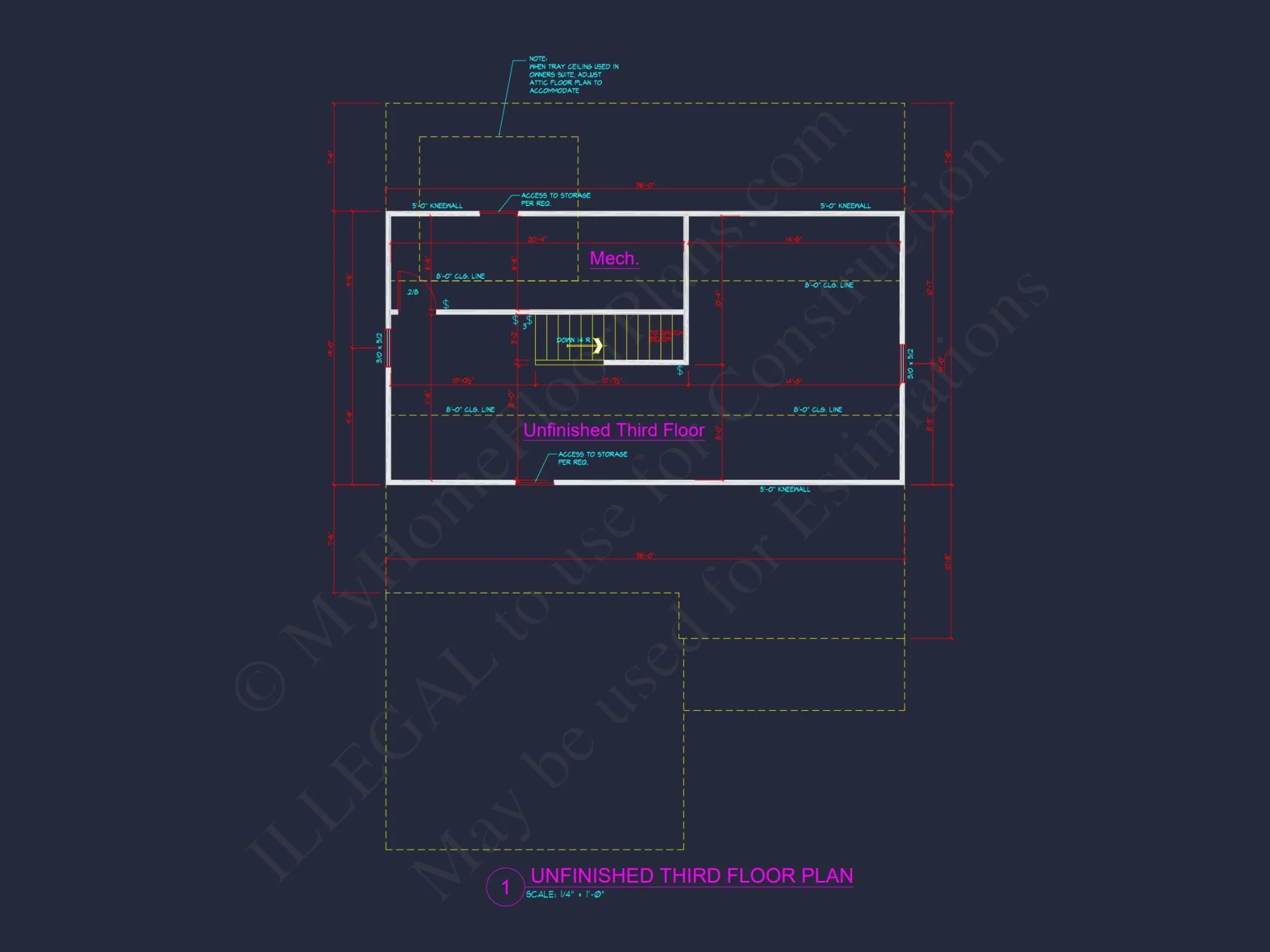 Modern Craftsman house Plan with 4 Bedrooms and CAD Designs