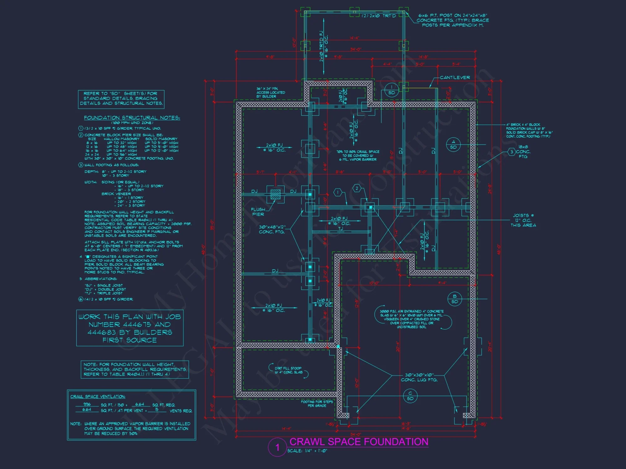 Modern Craftsman house Floor Plan: 4 Bedrooms, 2.5 Baths