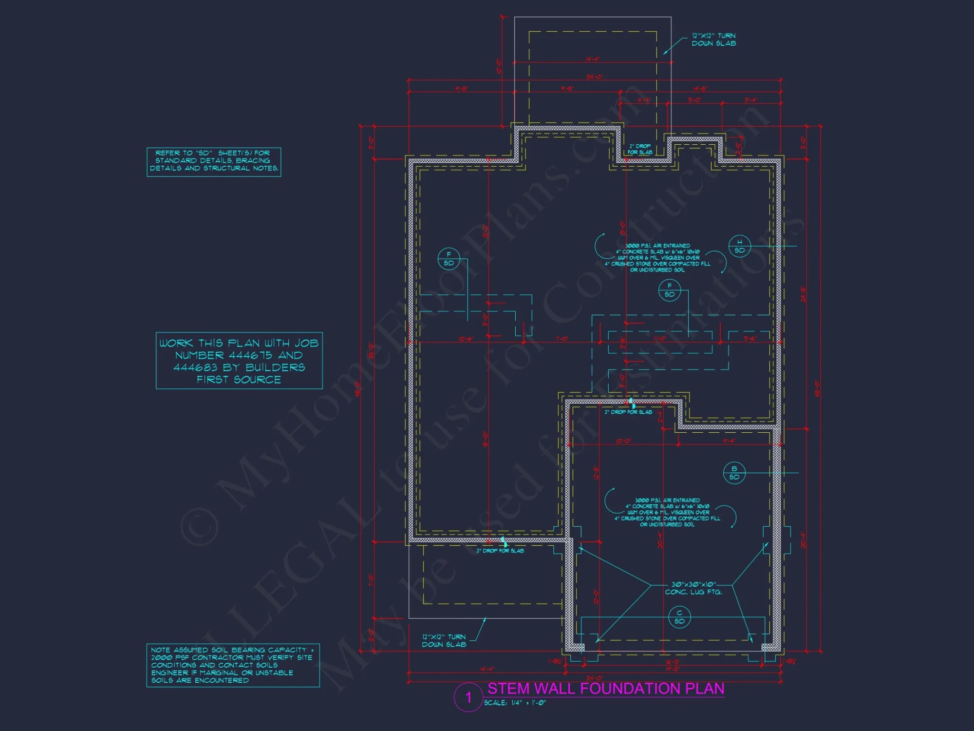 Modern Craftsman house Floor Plan: 4 Bedrooms, 2.5 Baths
