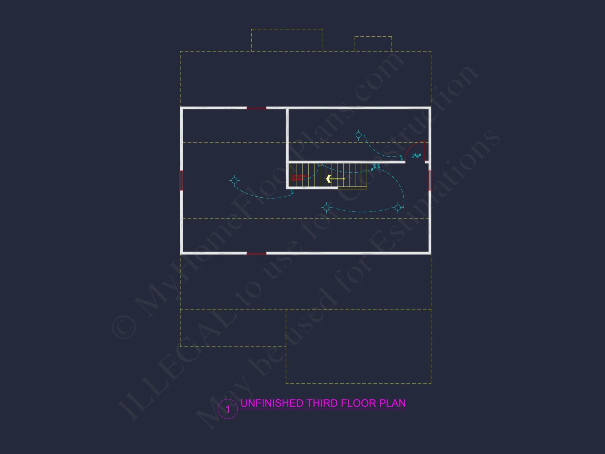 Modern Craftsman house Floor Plan: 4 Bedrooms, 2.5 Baths