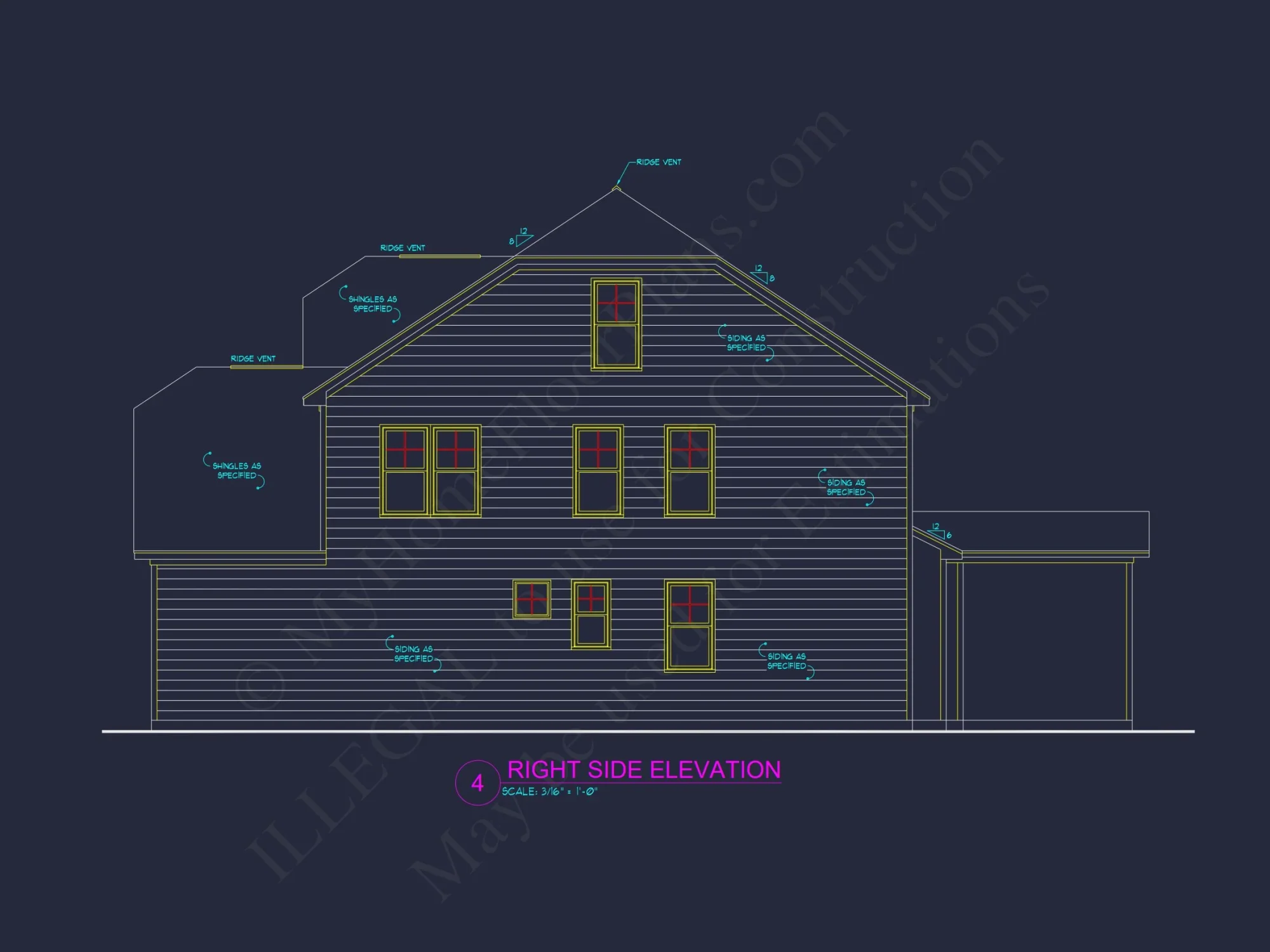 Modern Craftsman house Floor Plan: 4 Bedrooms, 2.5 Baths