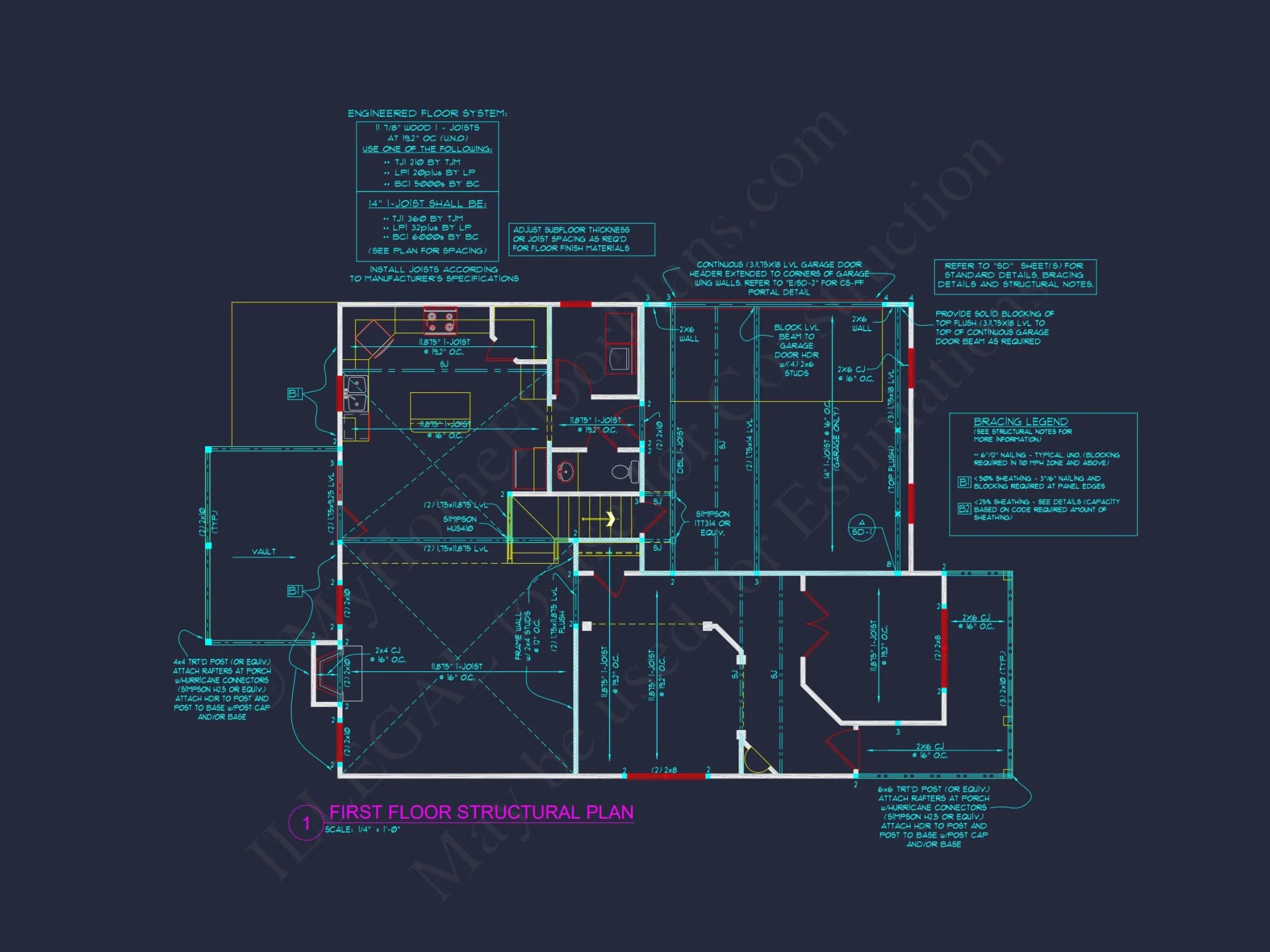 Traditional Craftsman house Plan with Detailed Floor Design