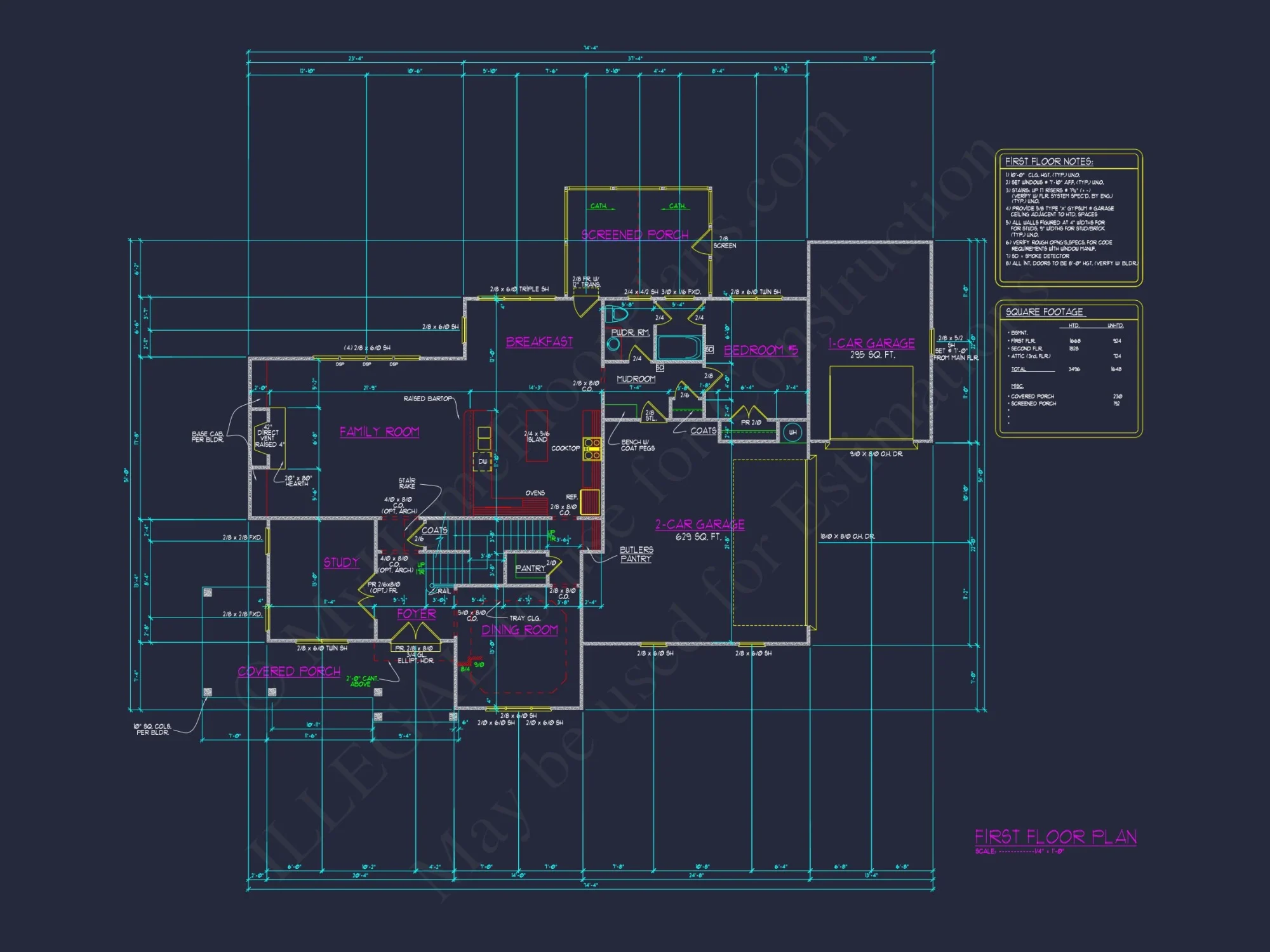 Elegant house Floor Plan with CAD Blueprints & Architectural Designs