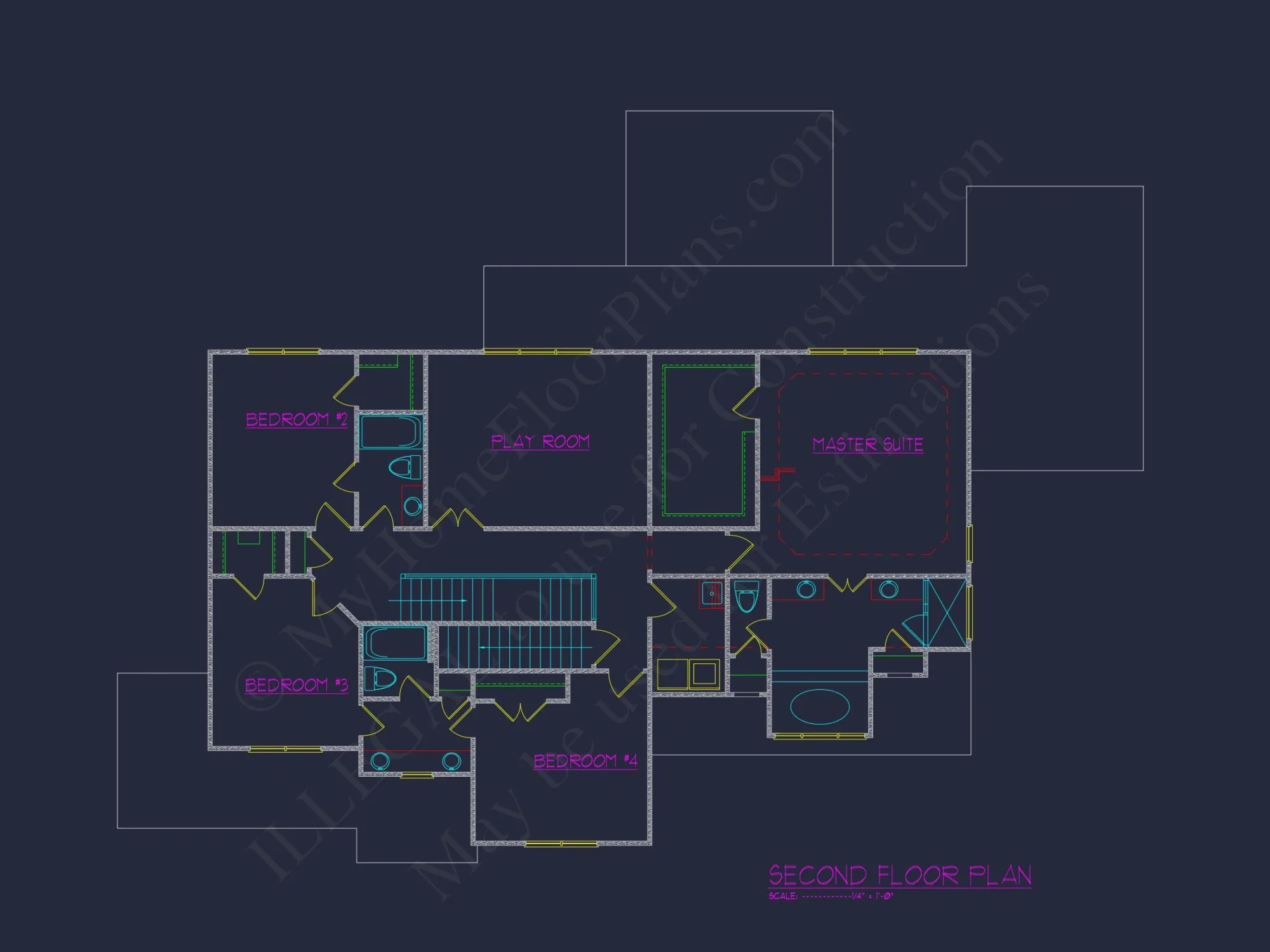 Elegant house Floor Plan with CAD Blueprints & Architectural Designs