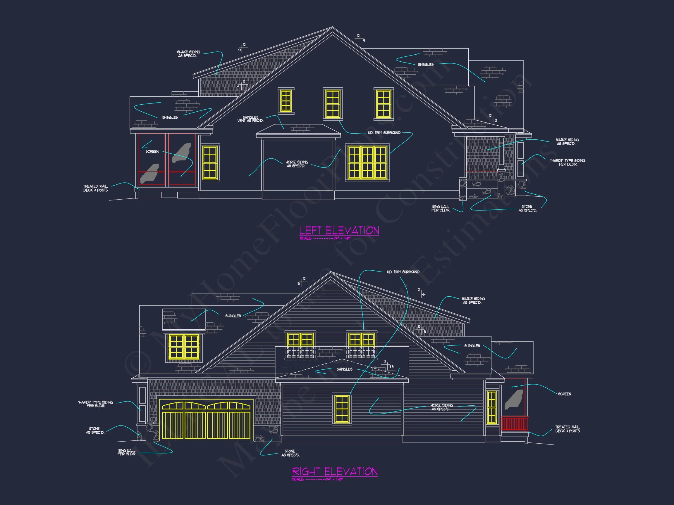 Modern Craftsman house Plan with Detailed Floor Designs
