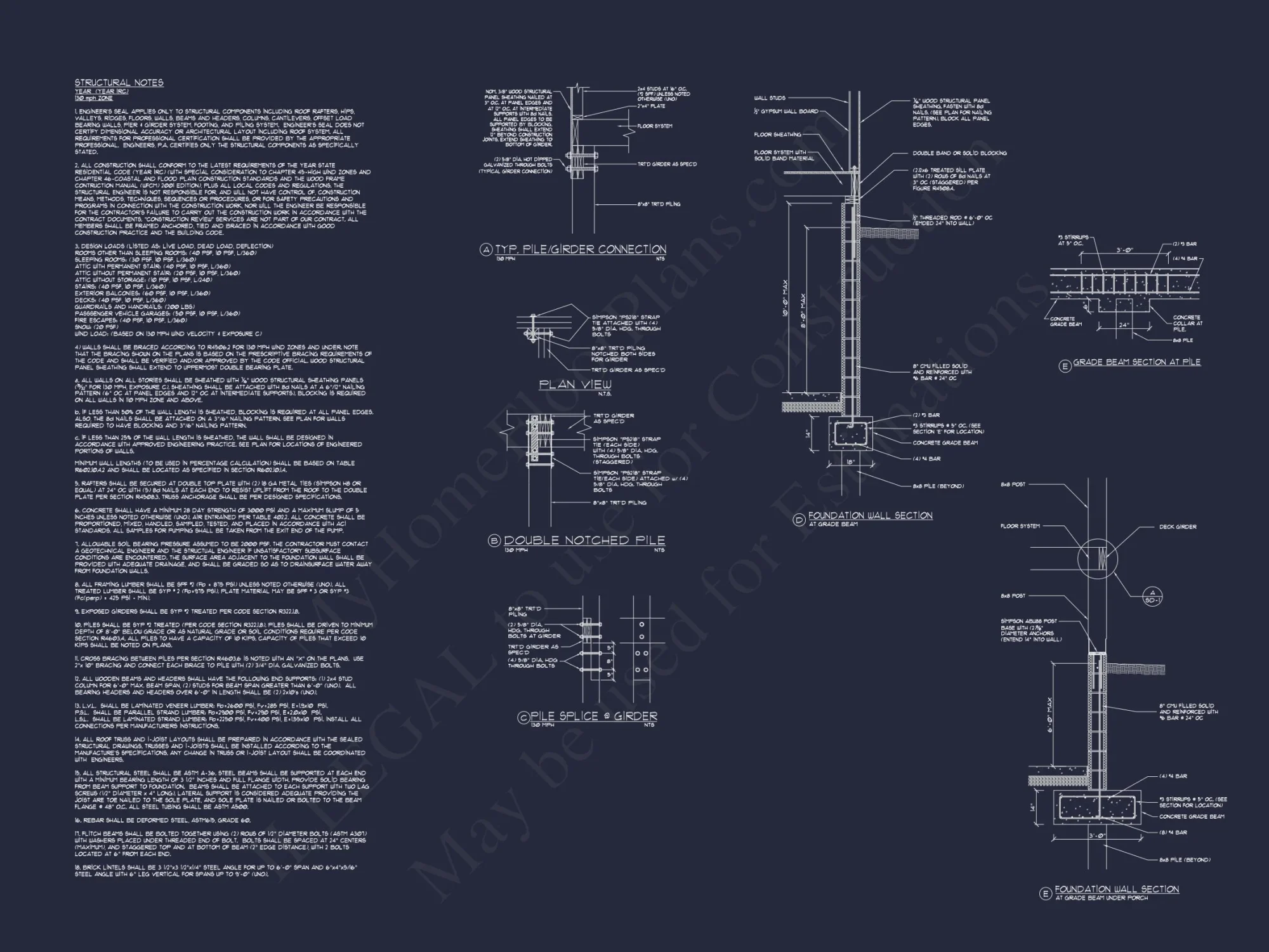 Beach Coastal house Plan with Detailed CAD Floor Designs