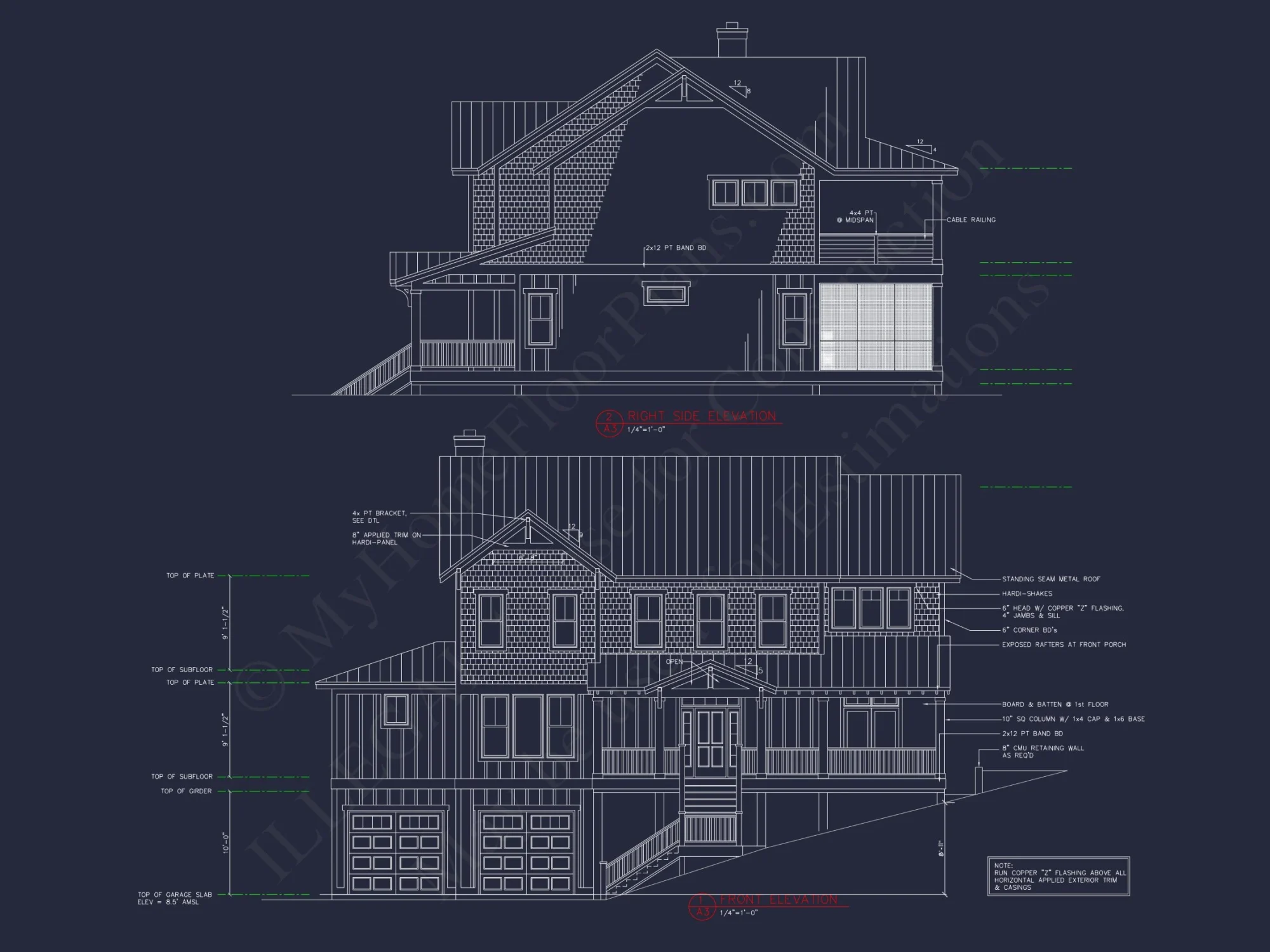 Beach Coastal house Plan with Detailed CAD Floor Designs