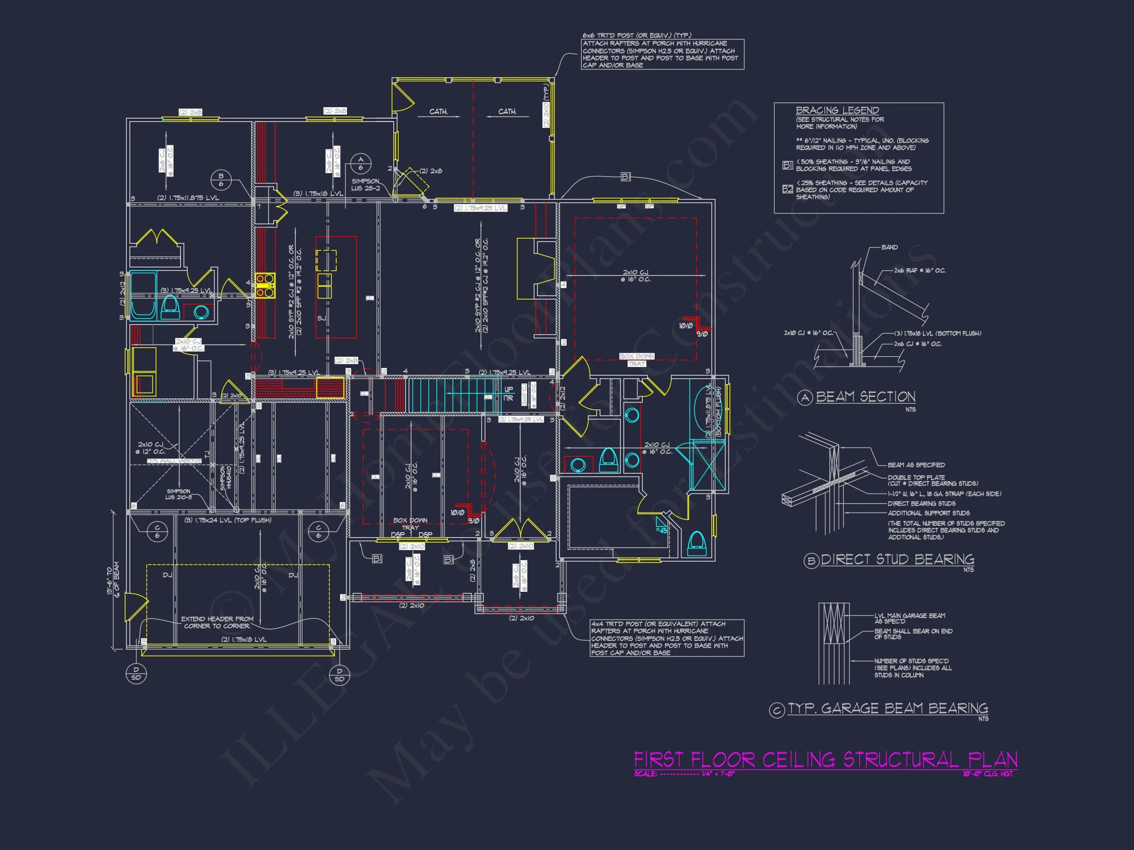 Traditional Craftsman house Plan with CAD Floor Designs