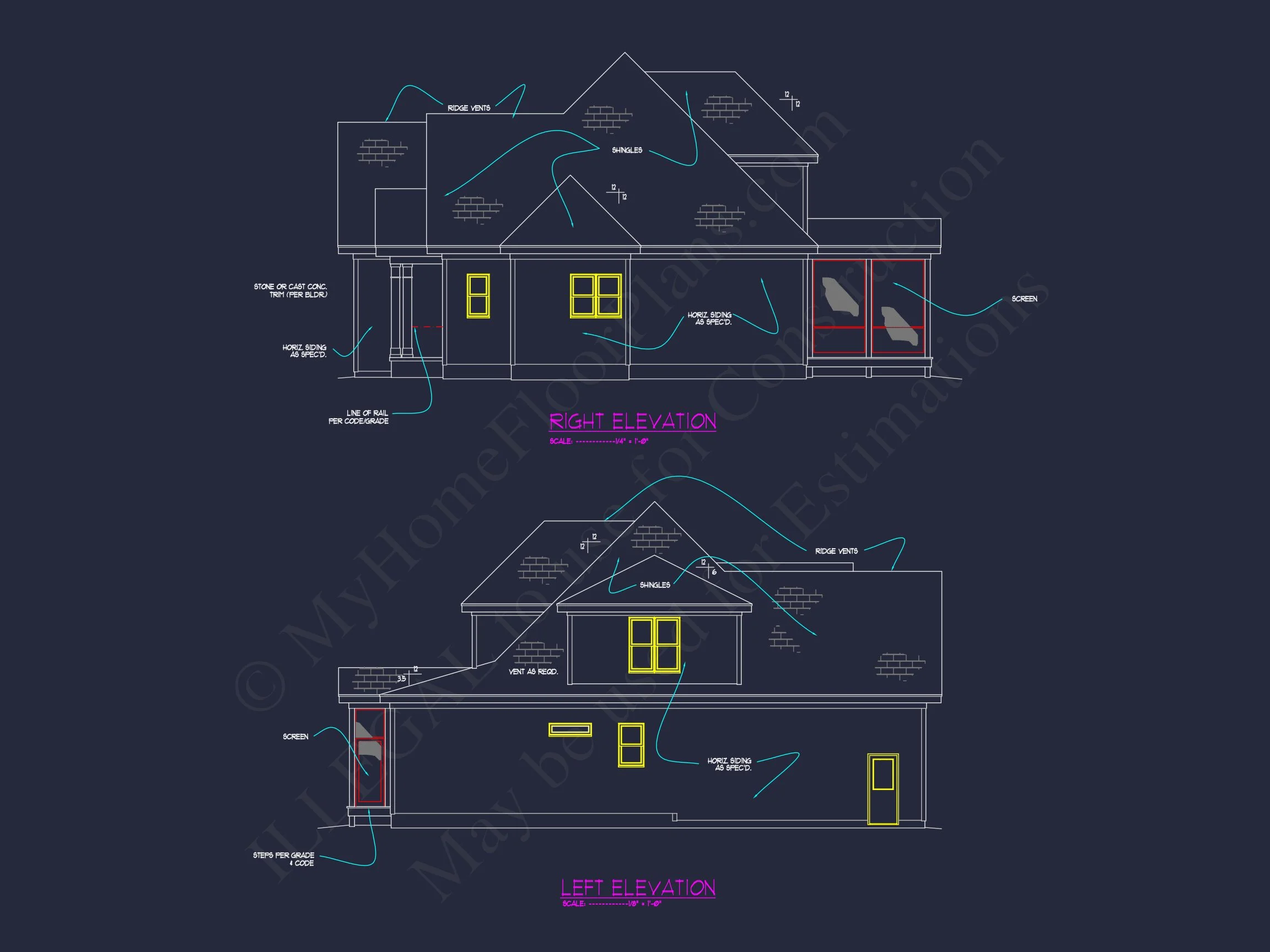 Traditional Craftsman house Plan with CAD Floor Designs