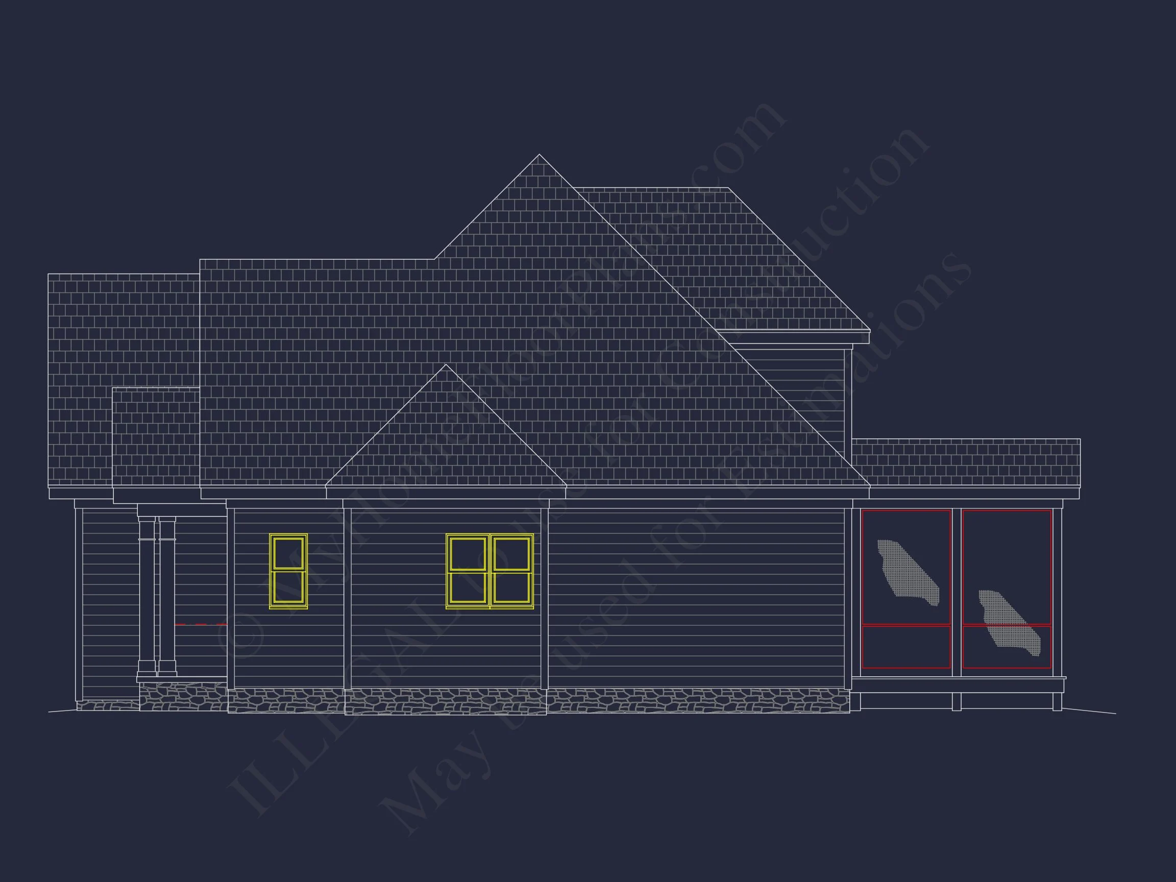 Traditional Craftsman house Plan with CAD Floor Designs